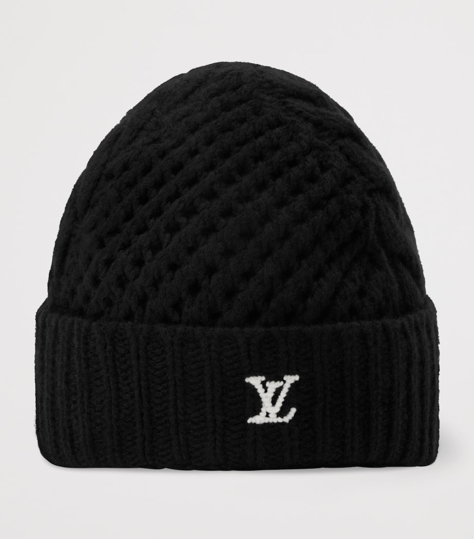 Wool LV Holiday Beanie BLACK Image 3