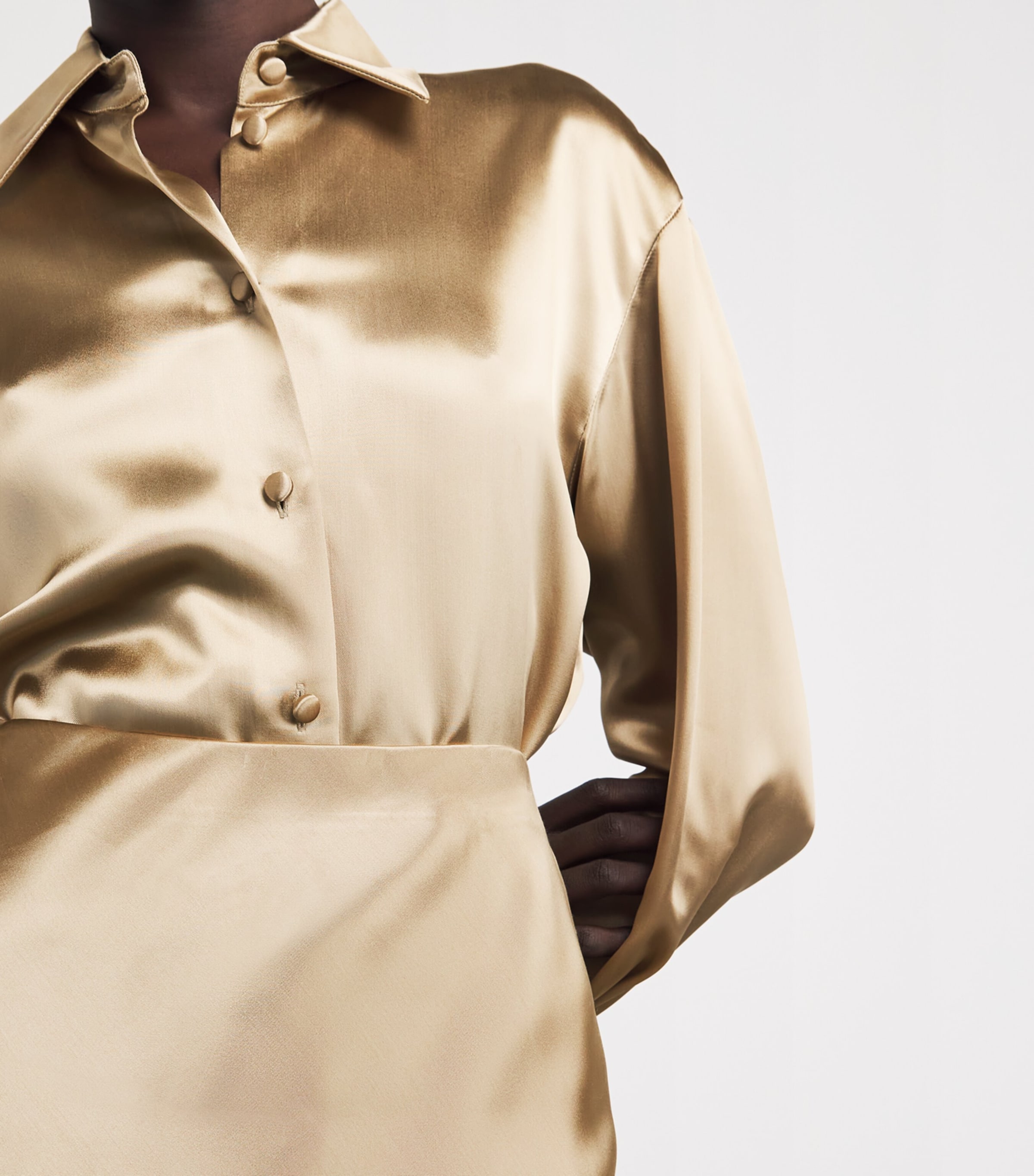 Satin Maxi Skirt NATURAL Image 6