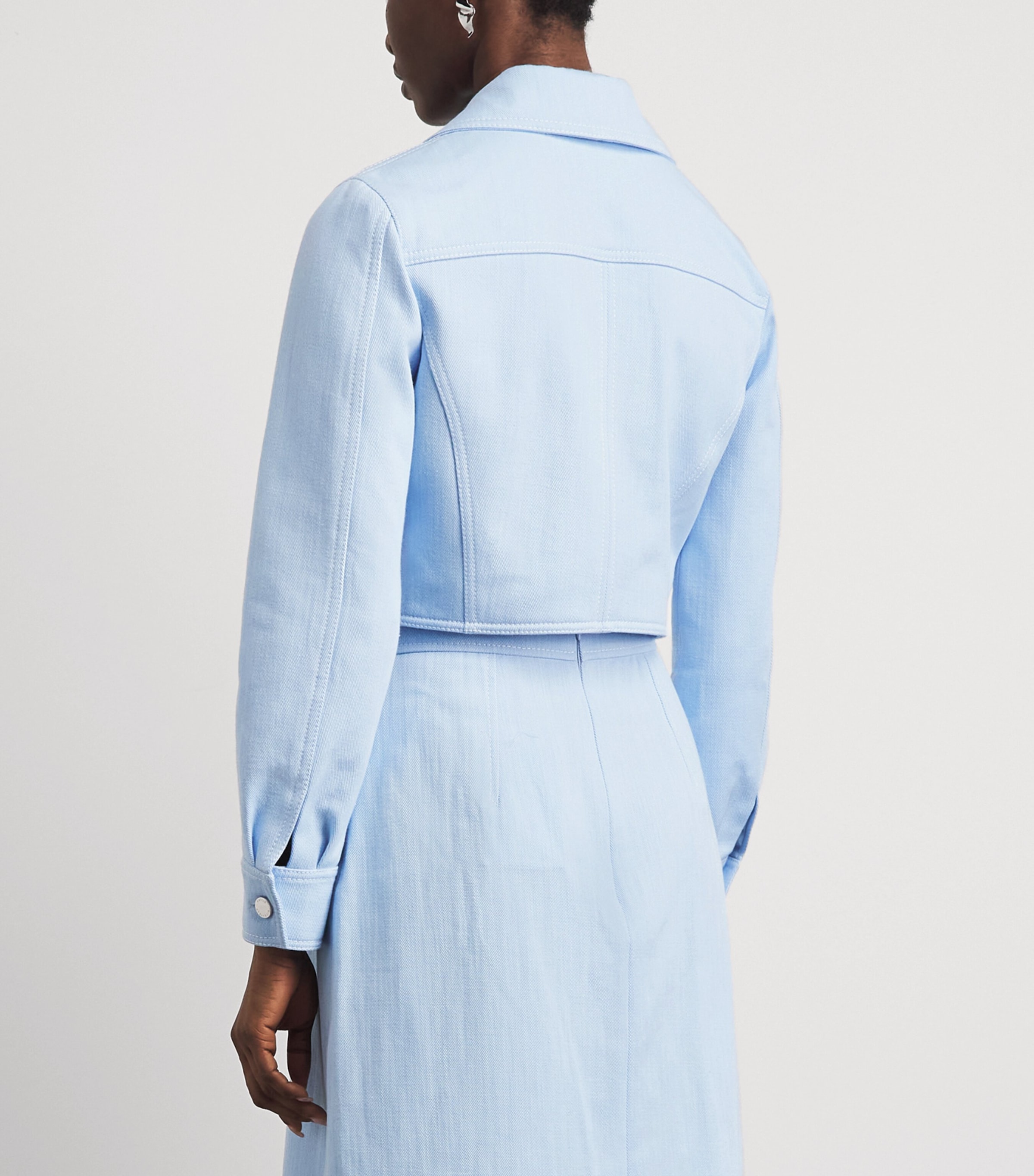 Emilia Wickstead Womens Cropped Nics Denim Jacket Icy Blue Image 5
