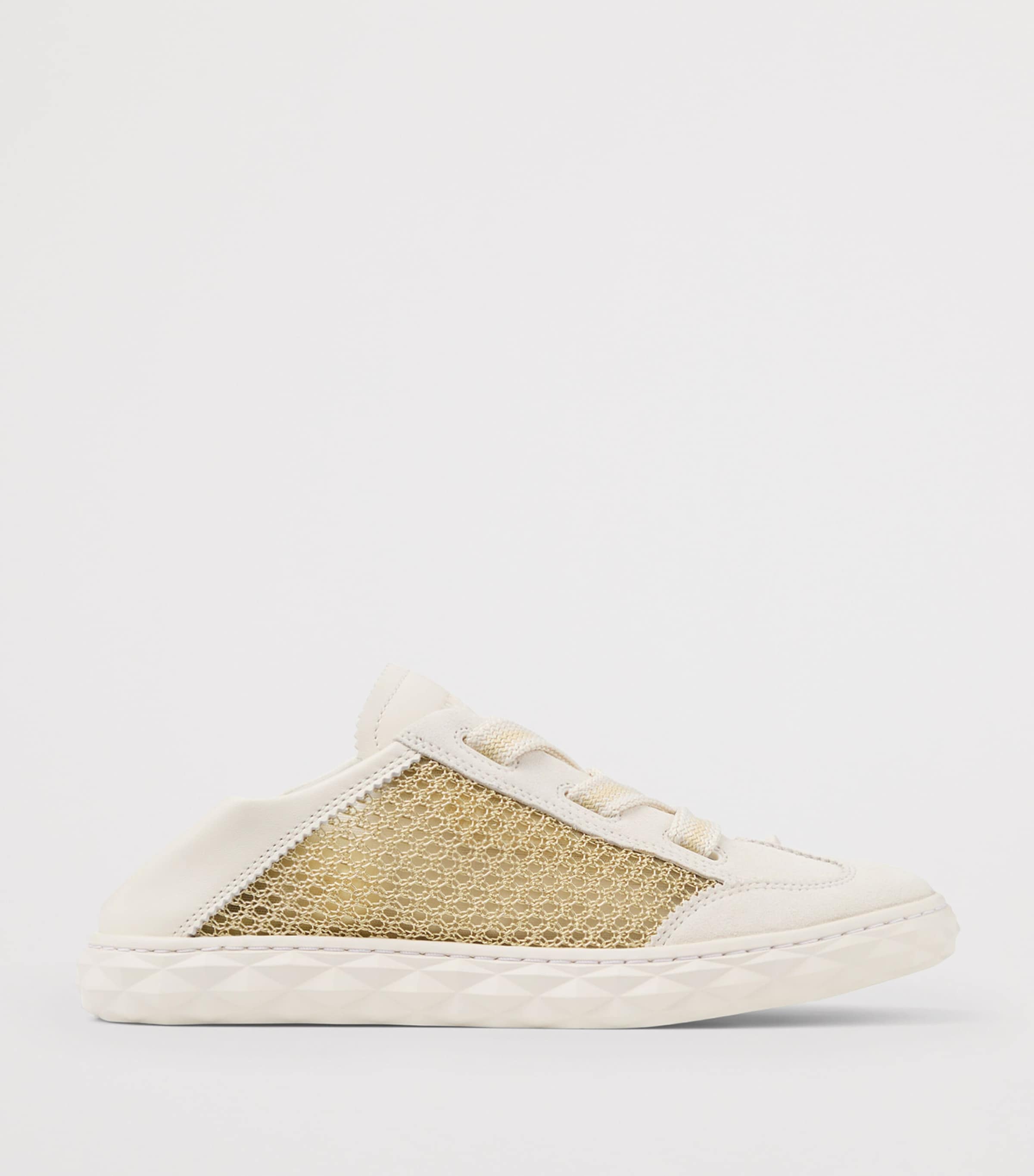 Jimmy Choo Diamond Light Flex Leather-Mesh Sneakers V Gold/latte Image 6