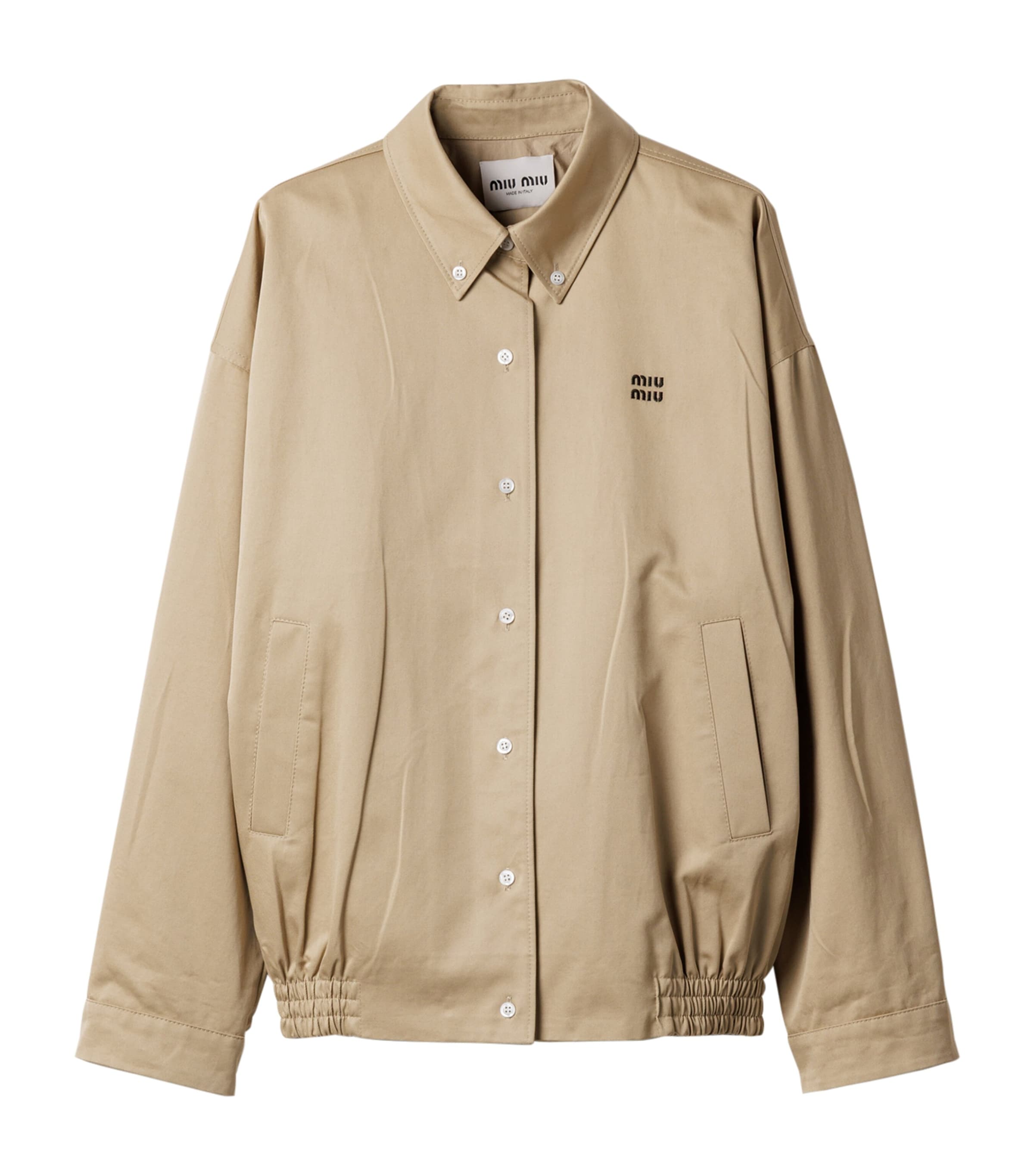 Miu Miu Neutral Cotton Chino Blouson Jacket | Harrods BE