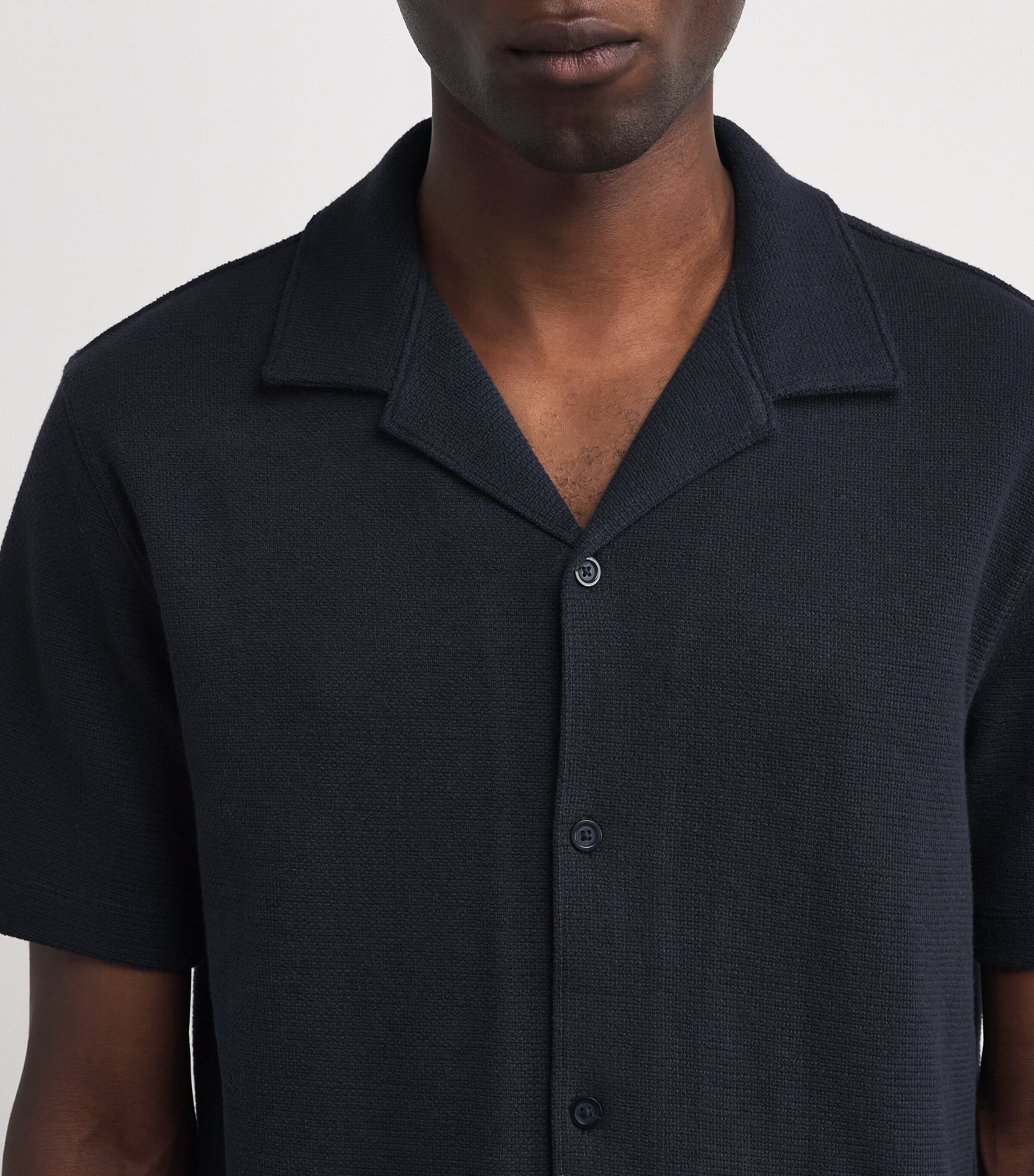 Vince Mens Cotton Bouclé Cabana Shirt Coastal Blue Image 6
