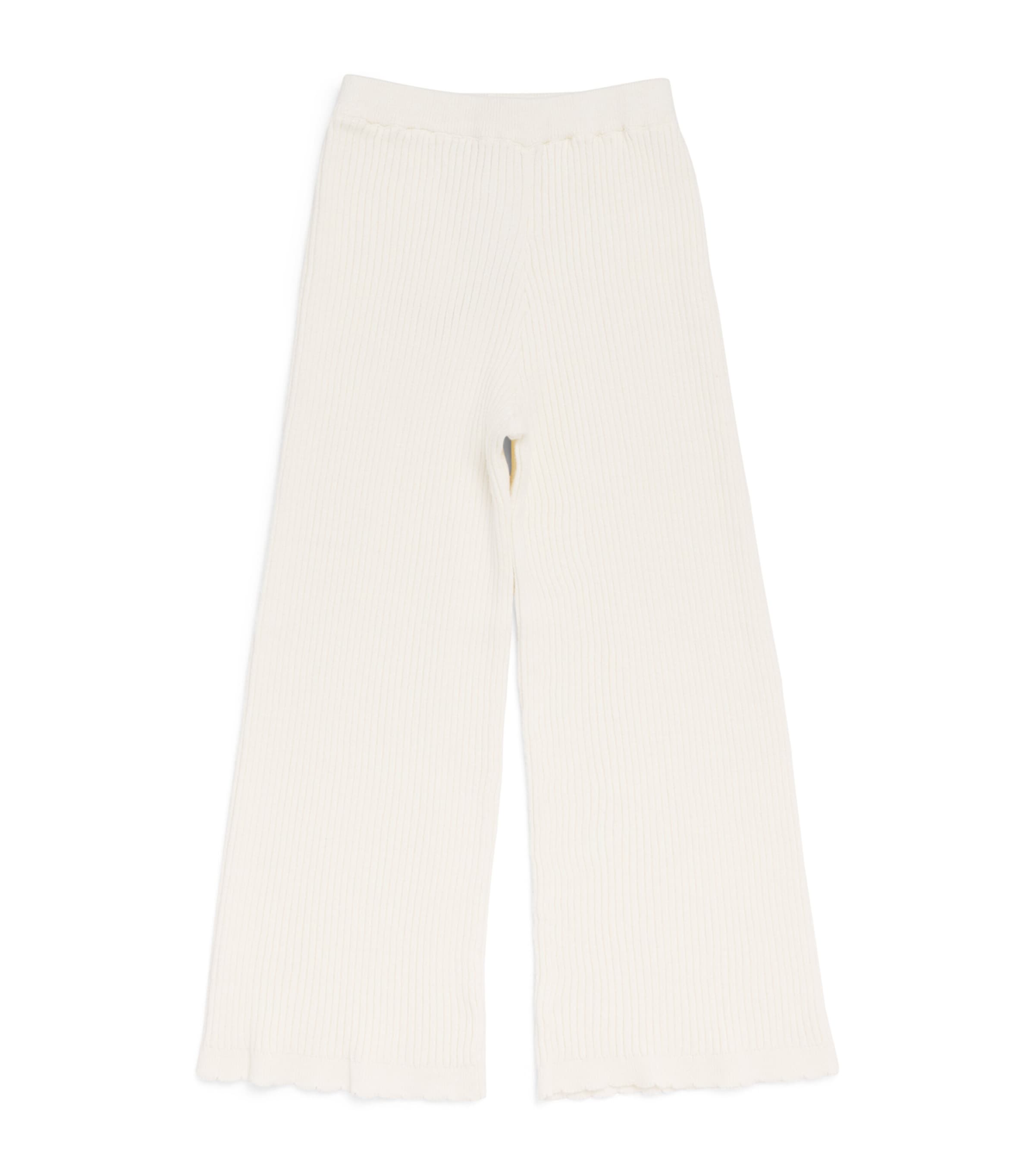 Louise Misha Cotton Knitted Salia Trousers (4-12 Years) Cream Image 1