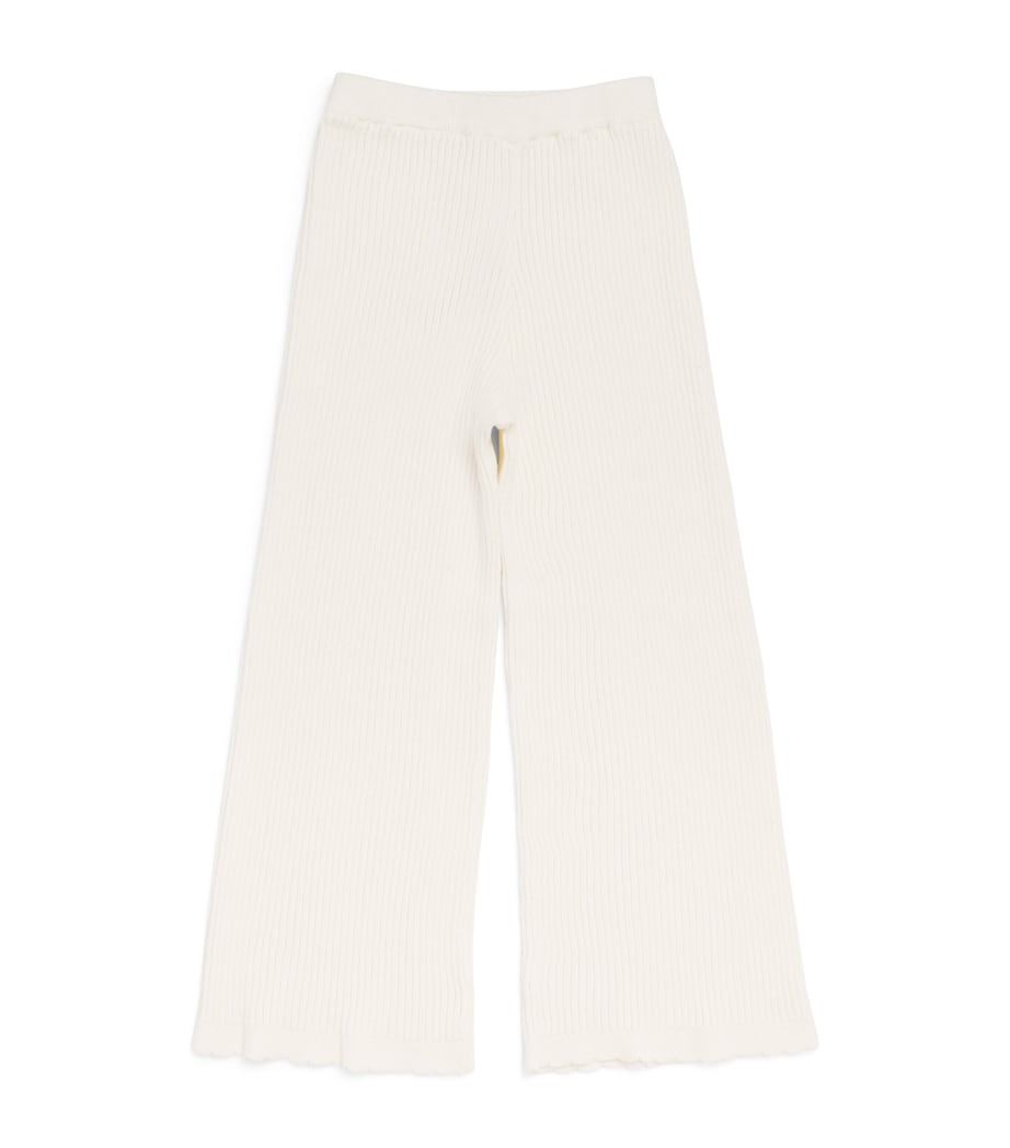 Louise Misha Cotton Knitted Salia Trousers (4-12 Years) Cream Image 1