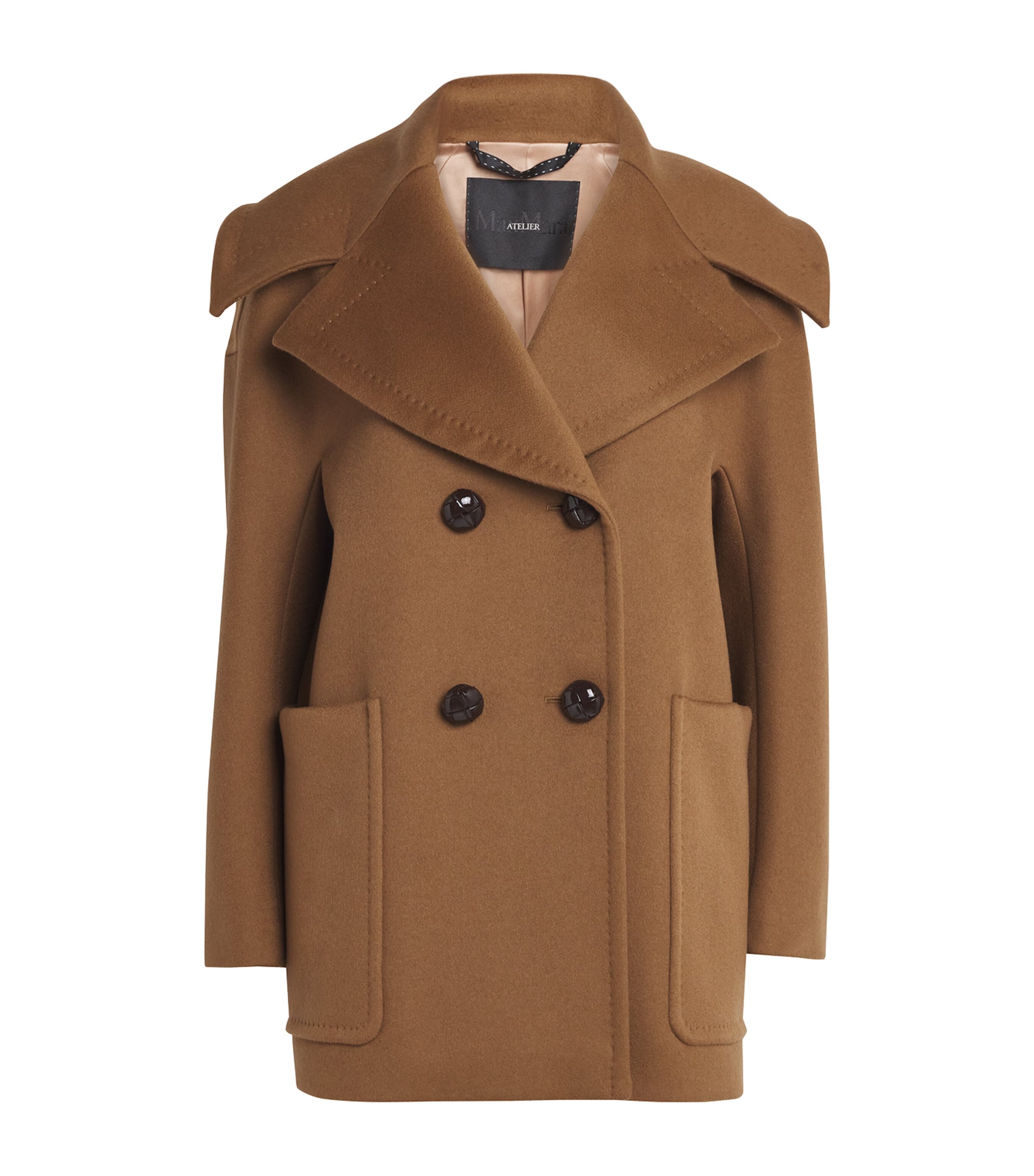 Max Mara Mario Double Breasted Cashmere Coat In Neutral