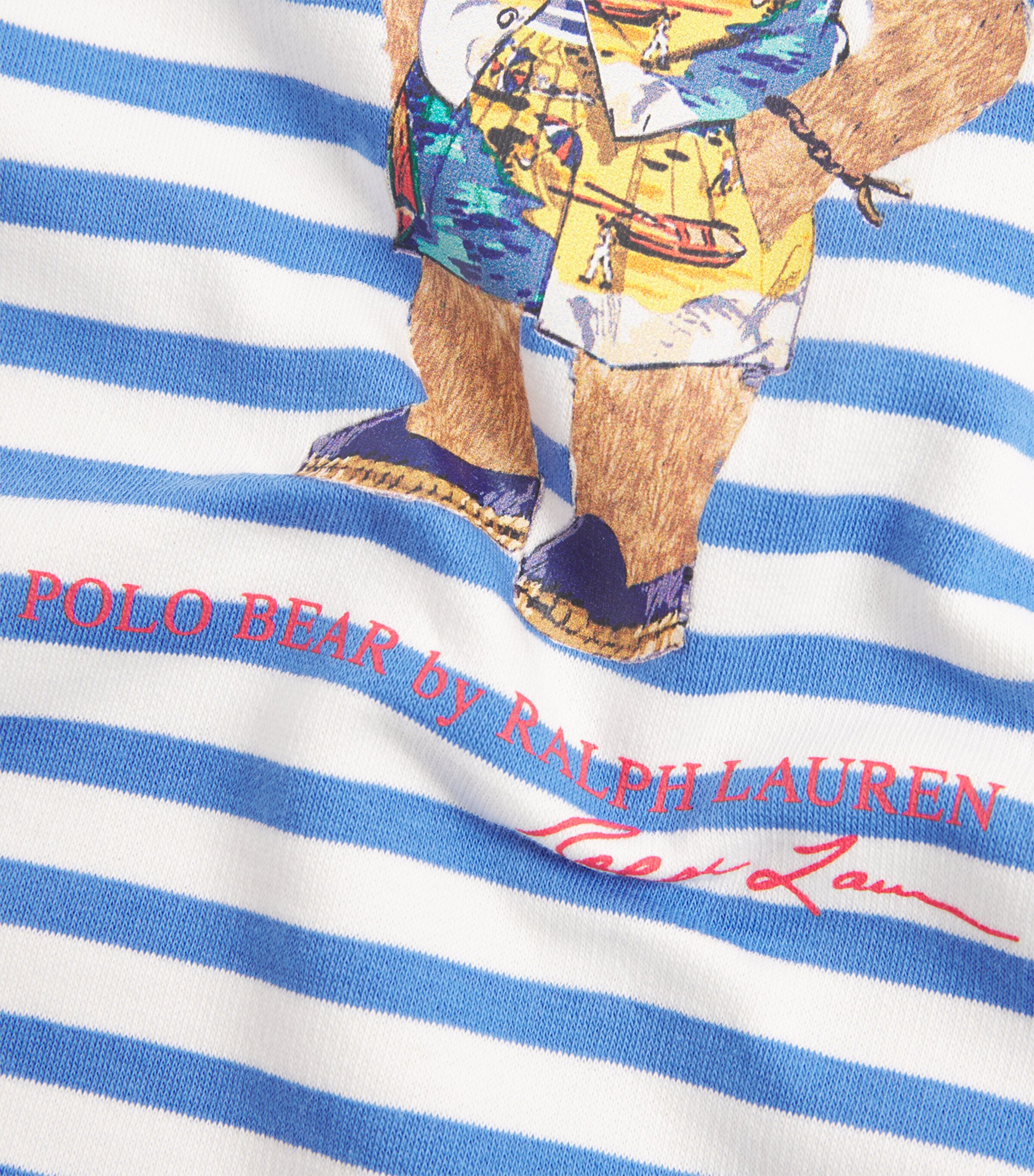 Cotton-Blend Stripe Polo Bear Sweatshirt (6-14 Years) MULTI Image 3