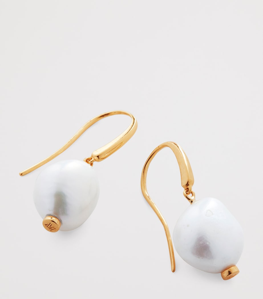 Gold Vermeil and Keshi Pearl Nura Earrings 18K GOLD VERMEIL Image 2