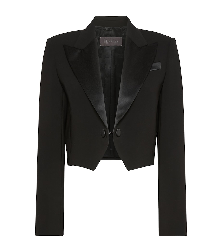 Max Mara Womens Cropped Tuxedo Jacket Black Image 1