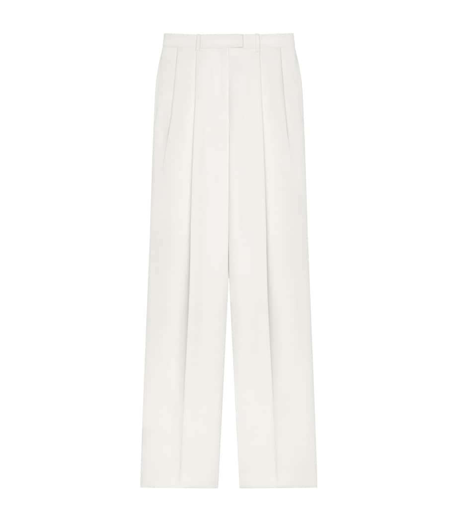 Givenchy Womens Wool-Mohair Double-Pleated Trousers White Image 1