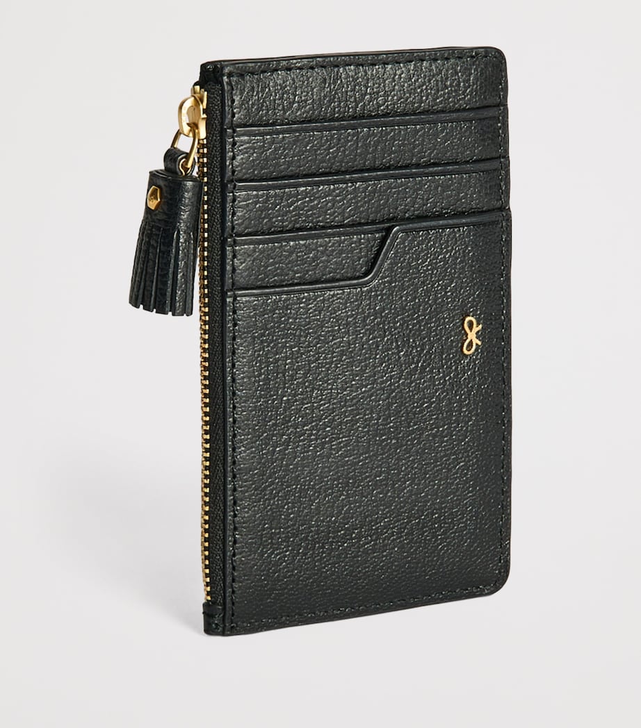 Leather Eyes Zipped Card Holder BLACK Image 2