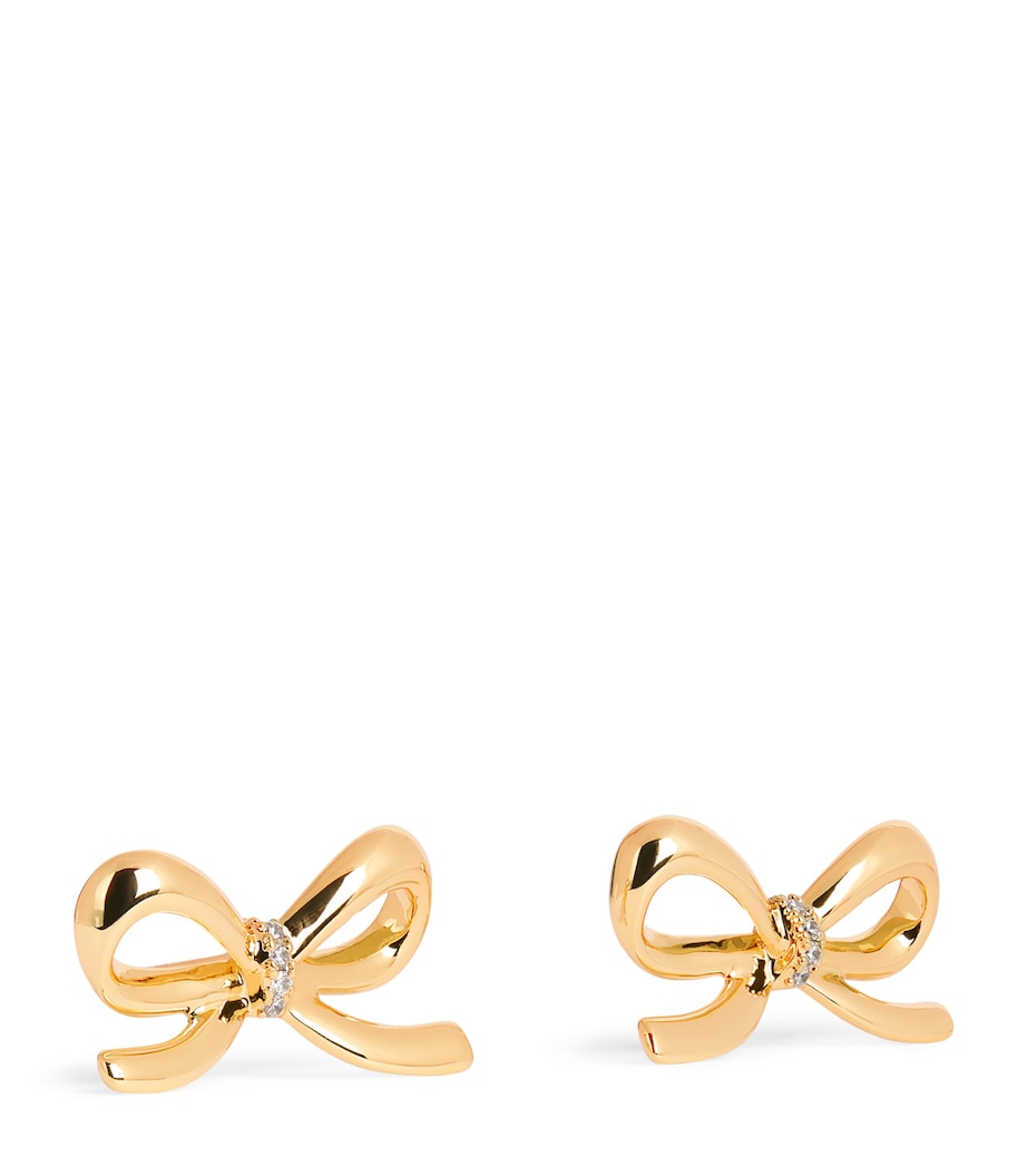 Embellished Bow Earrings GOLD Image 1