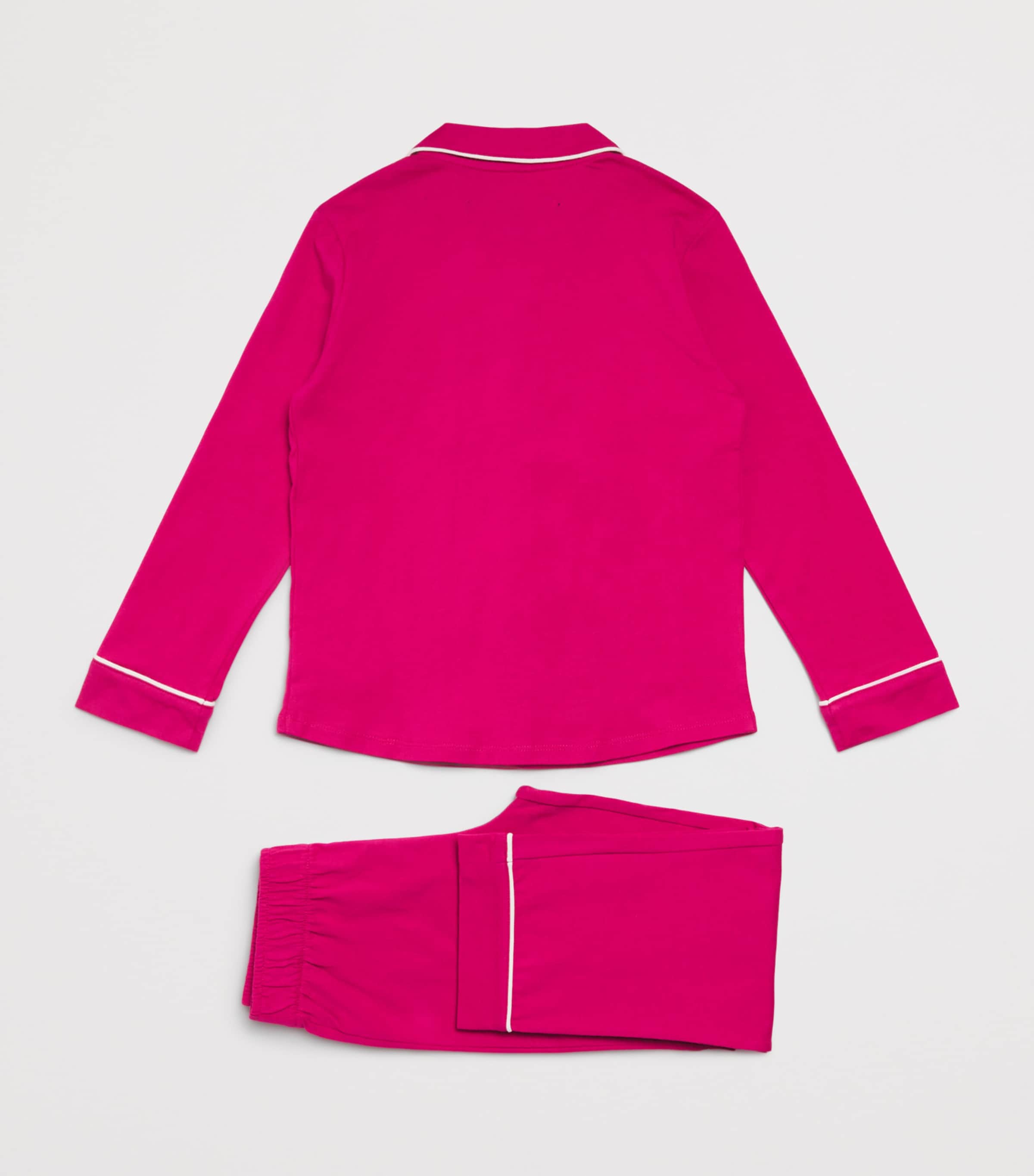 Cotton Shirt and Trousers Pyjama Set (4-6 Years) PREPPY PINK Image 2