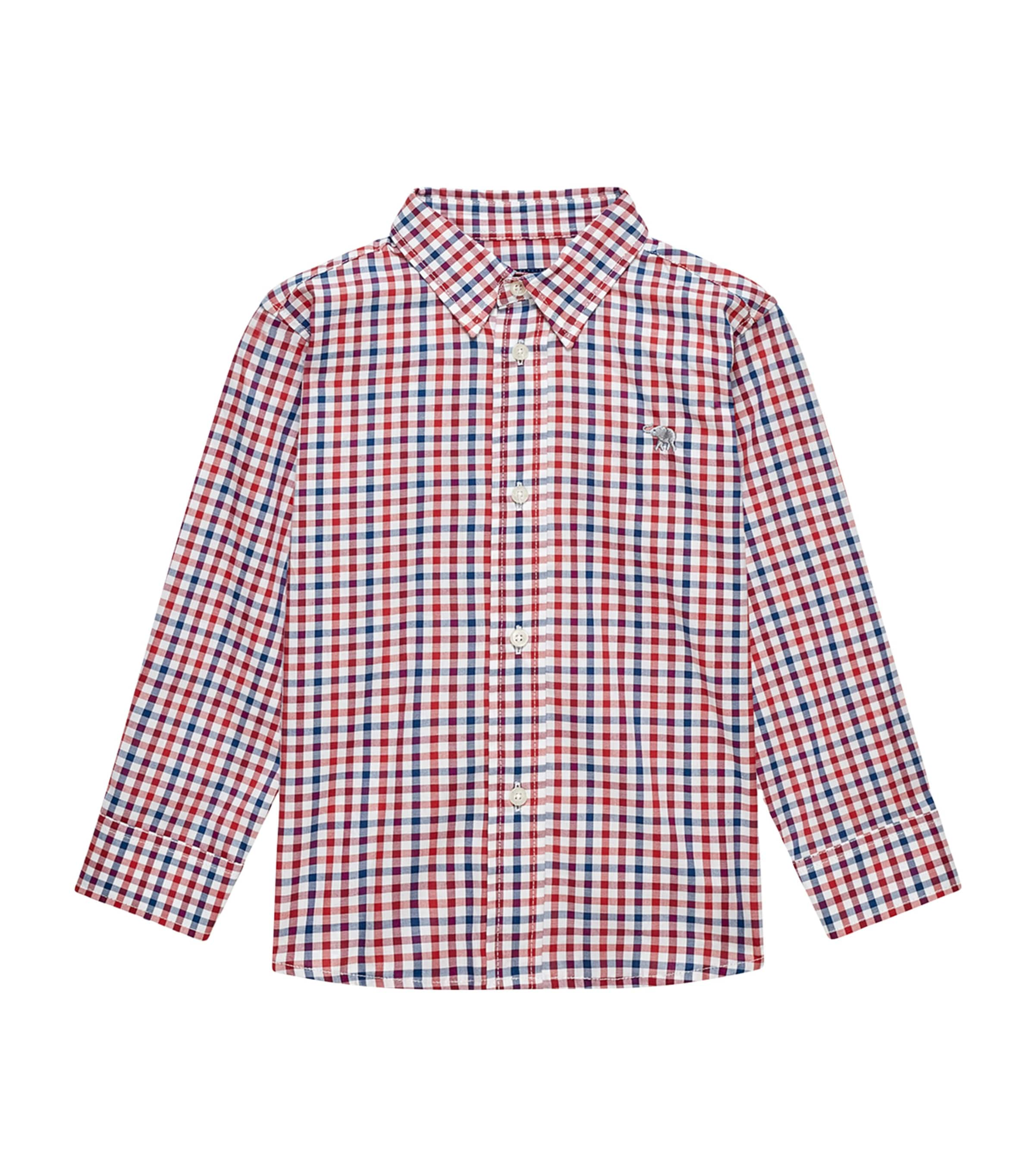 Shop Trotters Cotton Check Oliver Shirt In Red