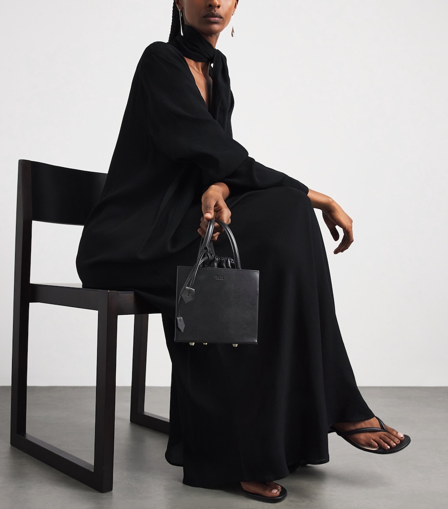Talel Paris Leather Triangle Top-Handle Bag Black Image 2