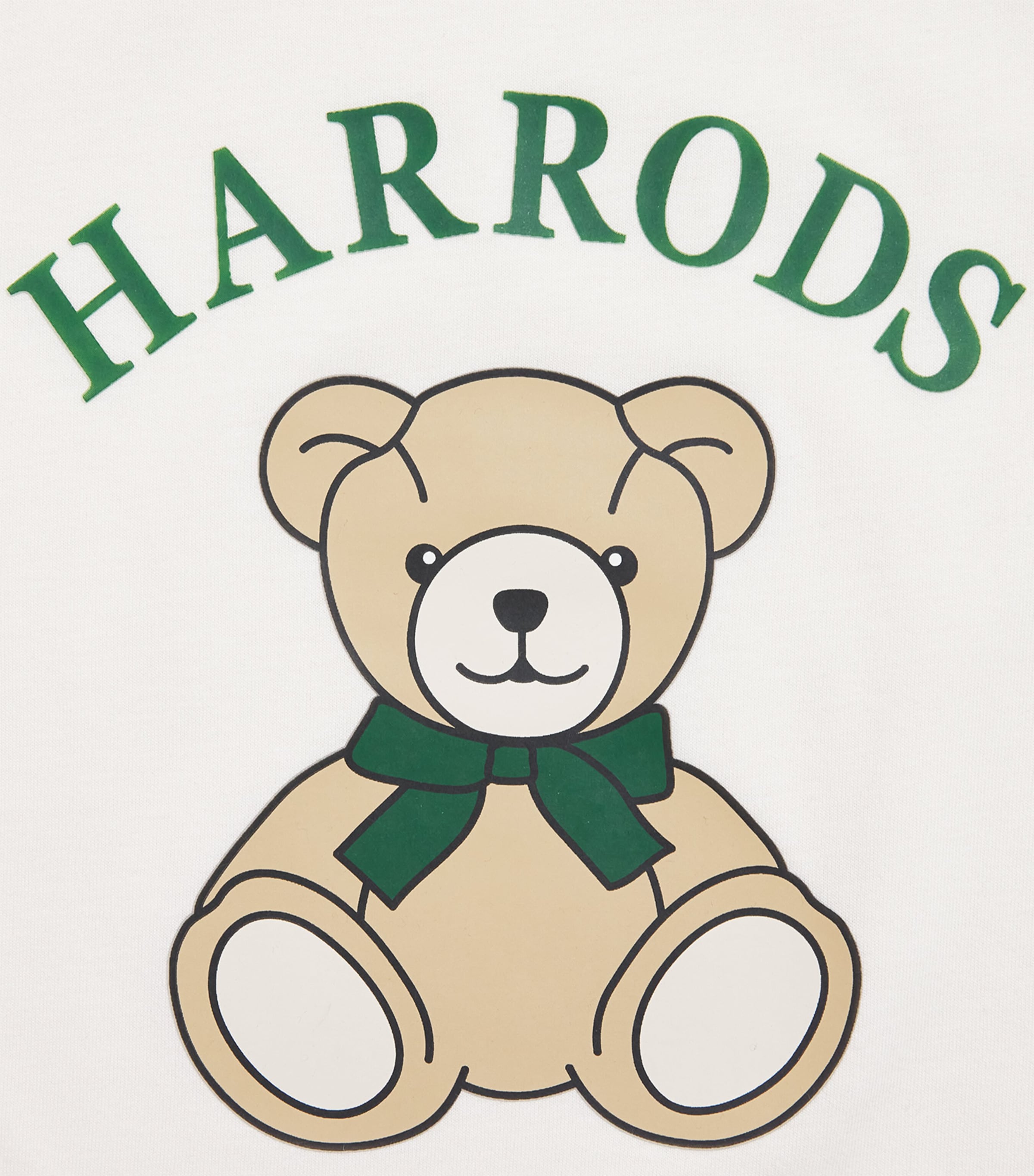 Harrods Cotton Bear T-Shirt (9-14 Years) Ivory Image 3