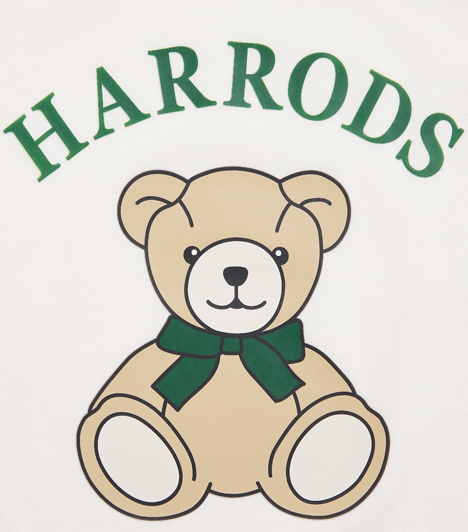 Harrods Cotton Bear T-Shirt (9-14 Years) Ivory Image 3