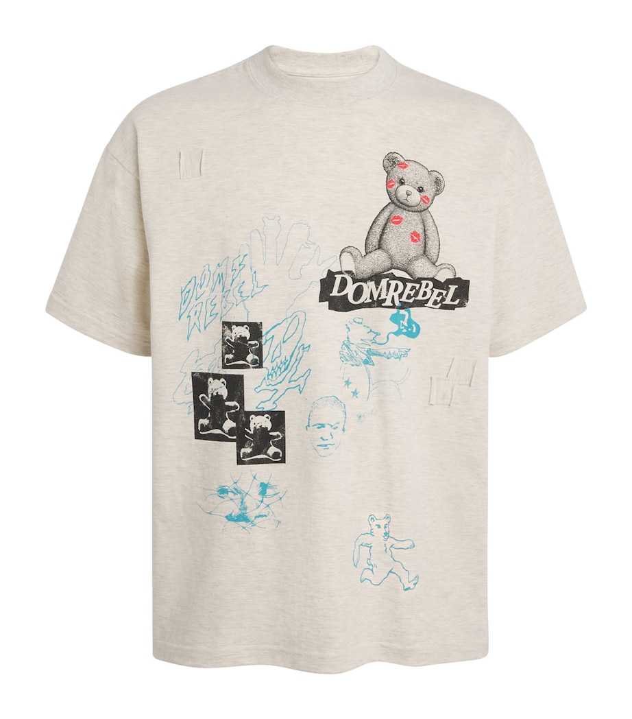 Cotton Scribble T-Shirt GREIGE Image 1