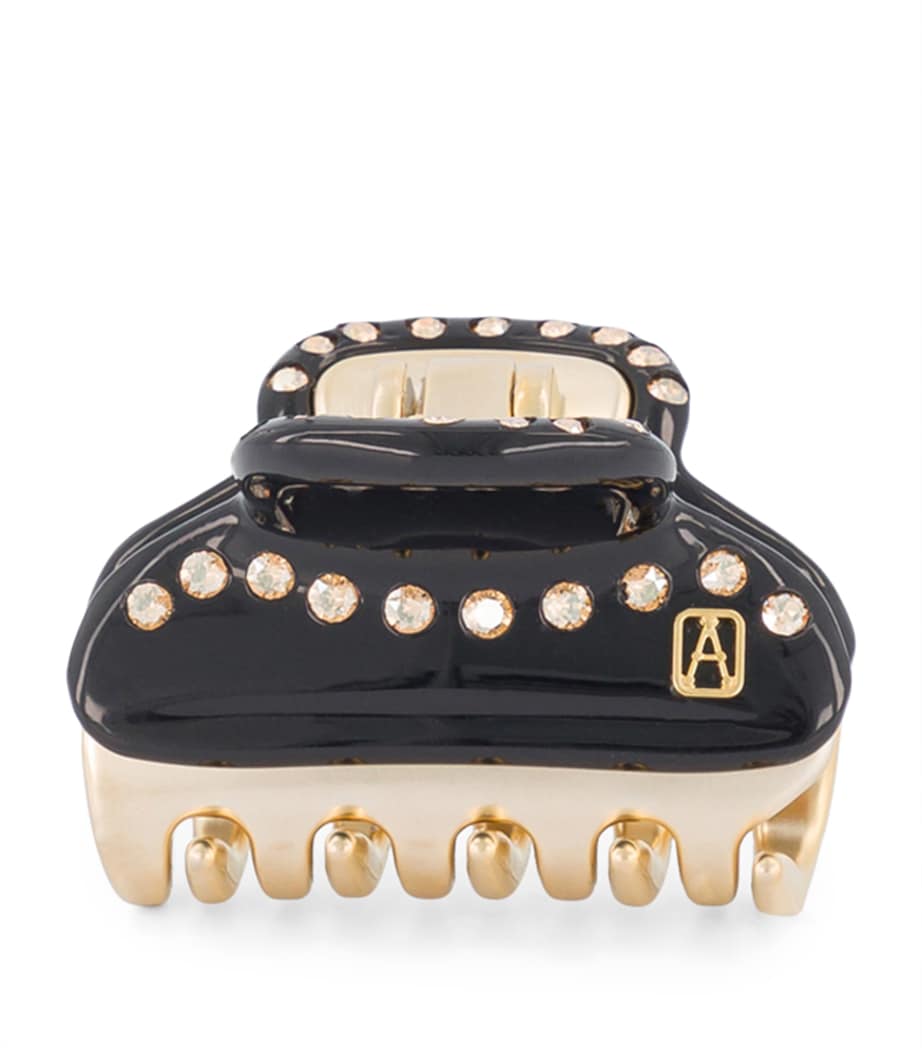 Alexandre de Paris Gold-Plated Crystal-Embellished Claw Hair Clip Noir B/or Image 1