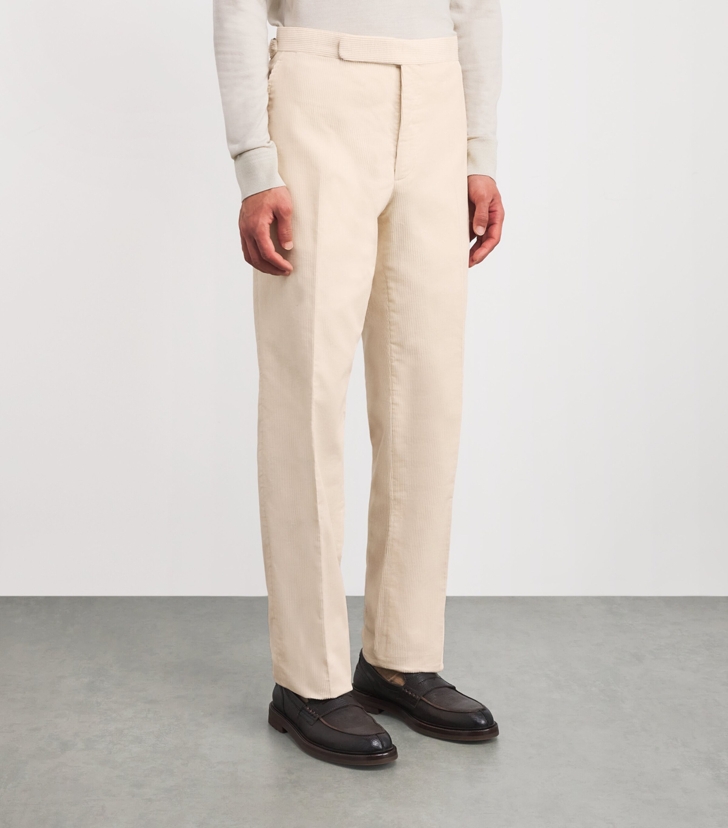 Ralph Lauren Purple Label Mens Corduroy Gregory Tailored Trousers New Classic Cream Image 3