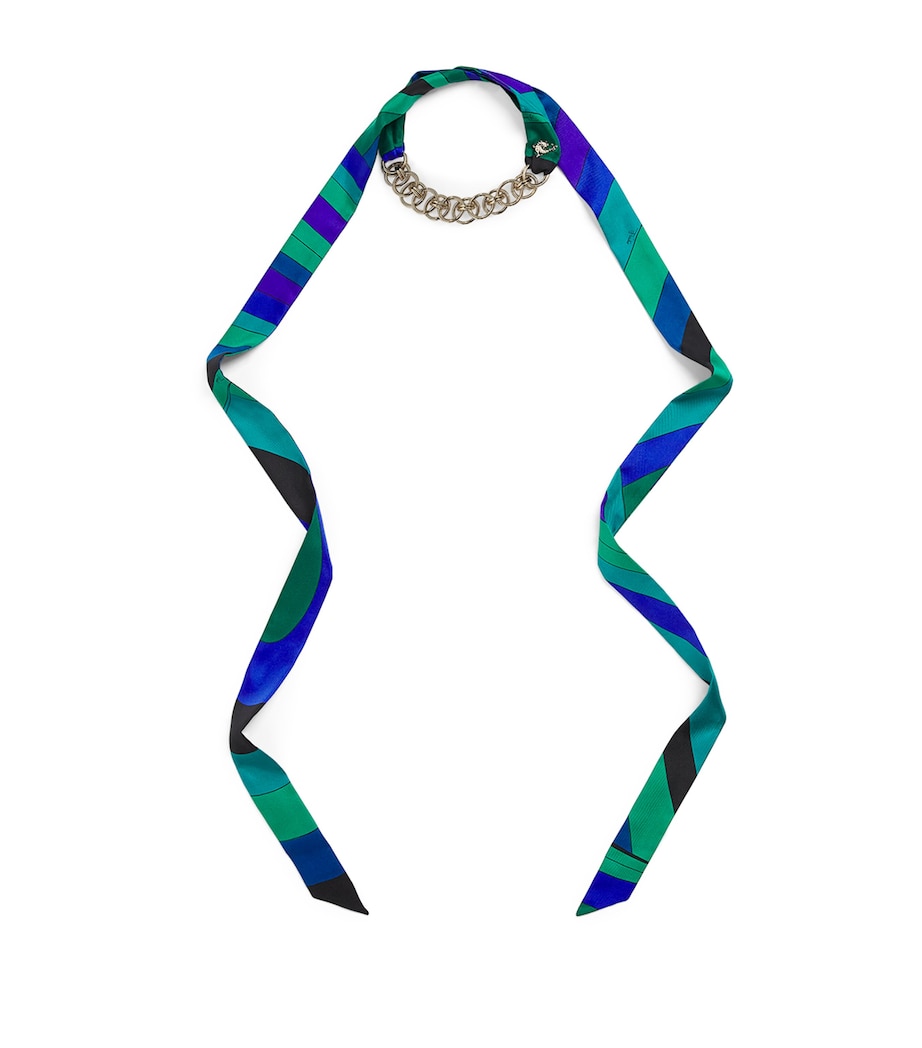 Silk Printed Scarf Necklace N51 ORO PALLADIO Image 1