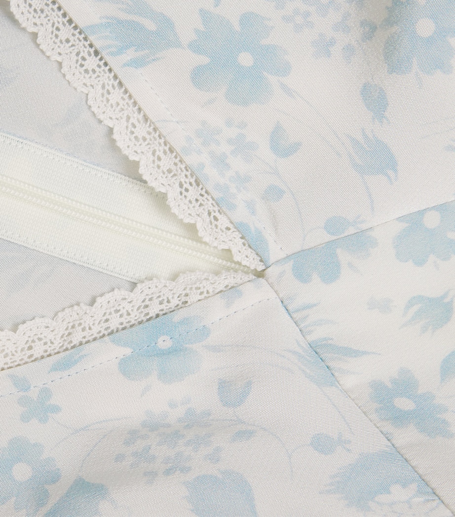 Silk Floral Midi Dress WHITE Image 5