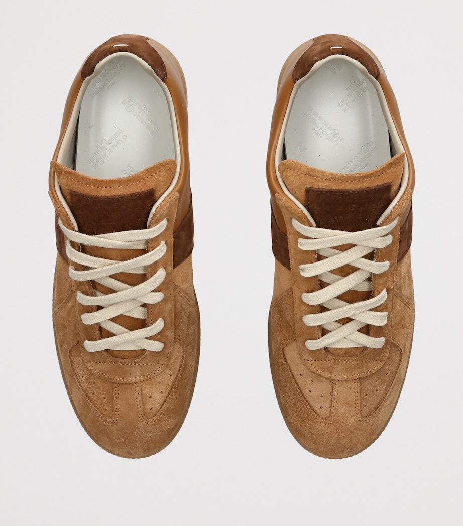 Maison Margiela Leather-Suede Replica Sneakers Tan Image 3