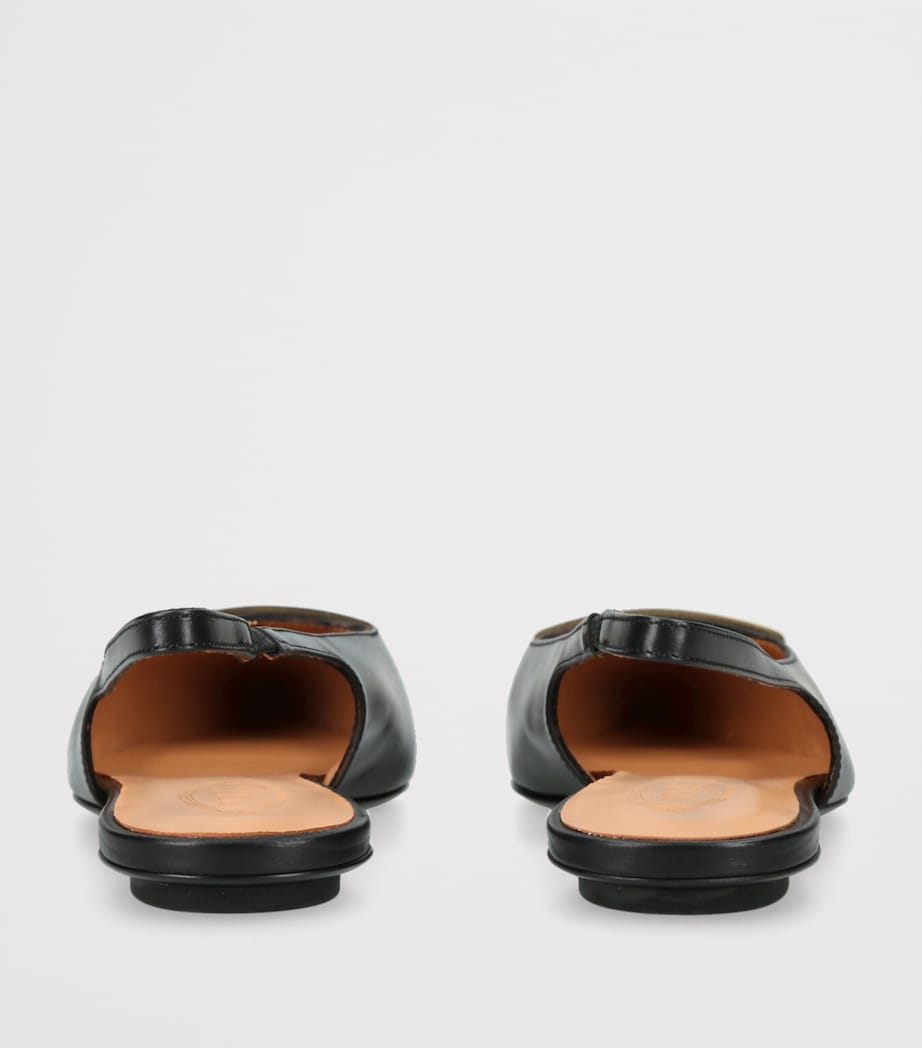 Leather Barretta Cuoio Slingbacks BLACK Image 2