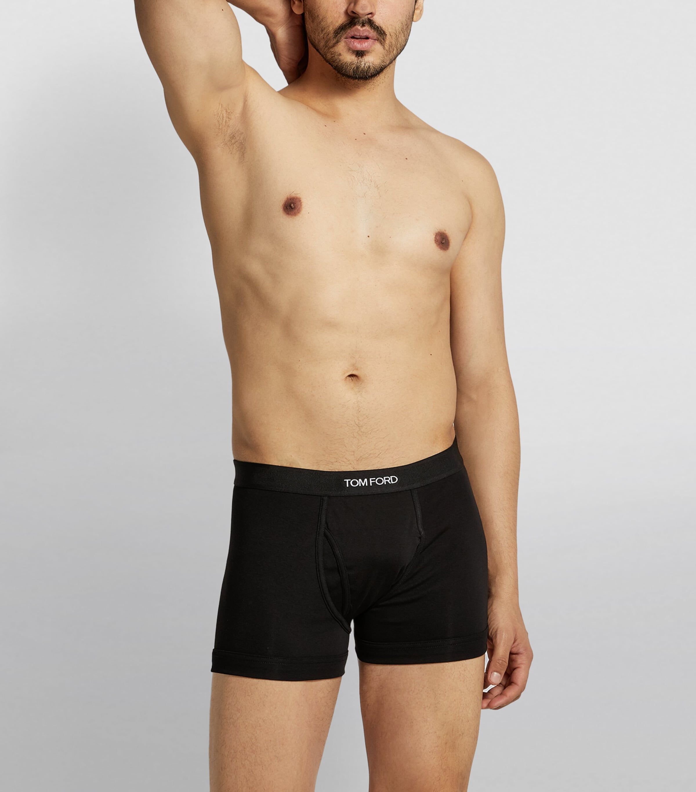 Stretch-Cotton Logo Boxers 002 BLACK Image 5