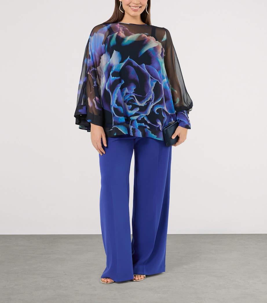 Marina Rinaldi Womens Cady Wide-Leg Trousers Cornflower Blue Image 2