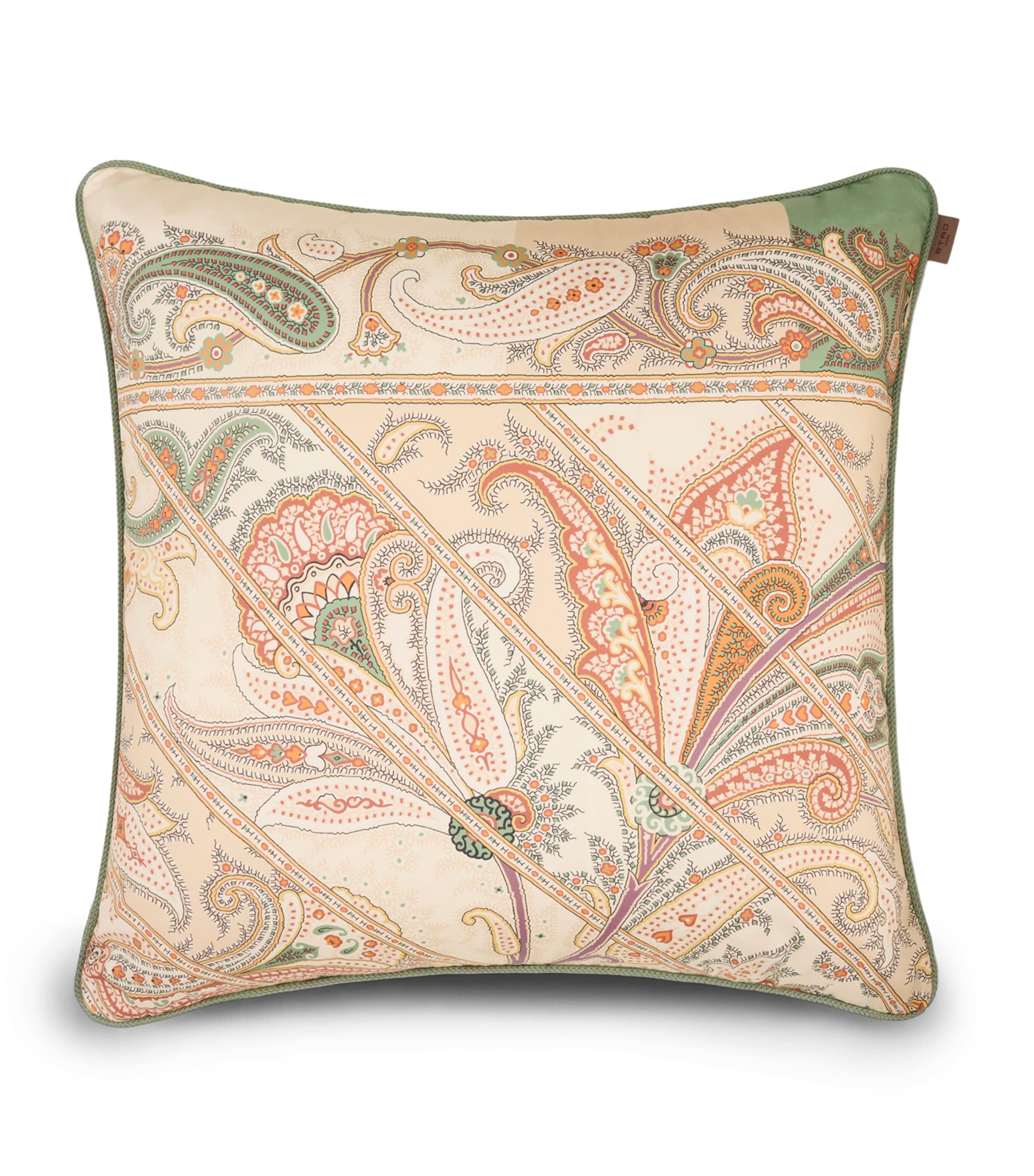 Etro Cotton Satin Yaara Cushion (60cm x 60cm) Print On Beige Base Image 1