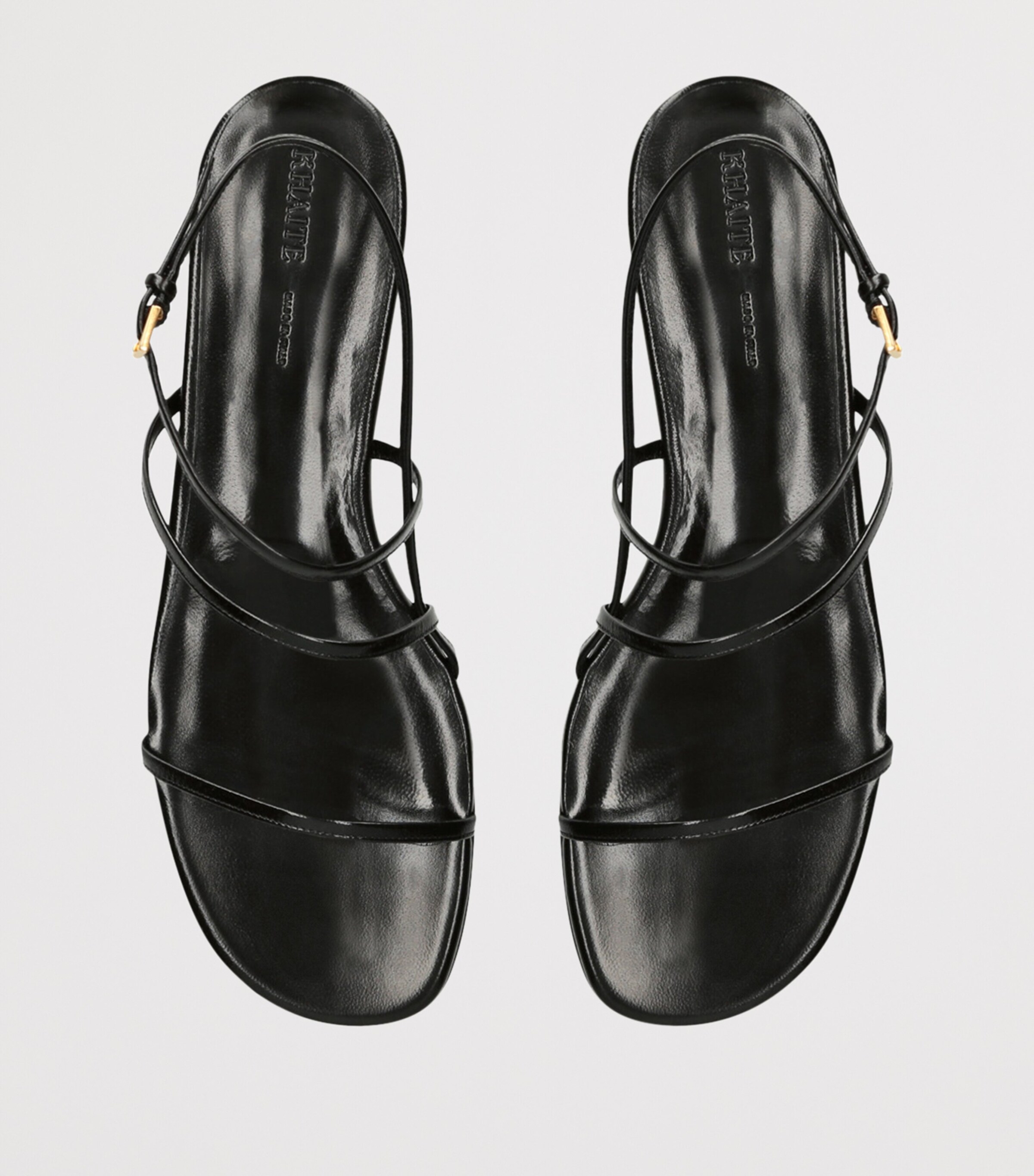 Leather Loop Flat Sandals BLACK Image 6