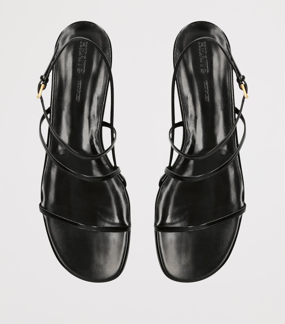 Leather Loop Flat Sandals BLACK Image 6