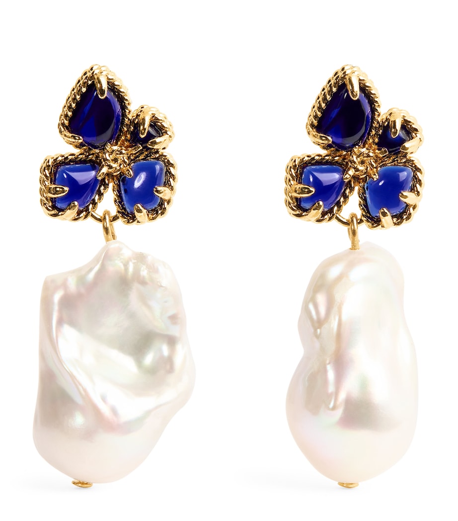 Pearl Bloom Earrings GOBLU/GOLD/BLUE Image 1