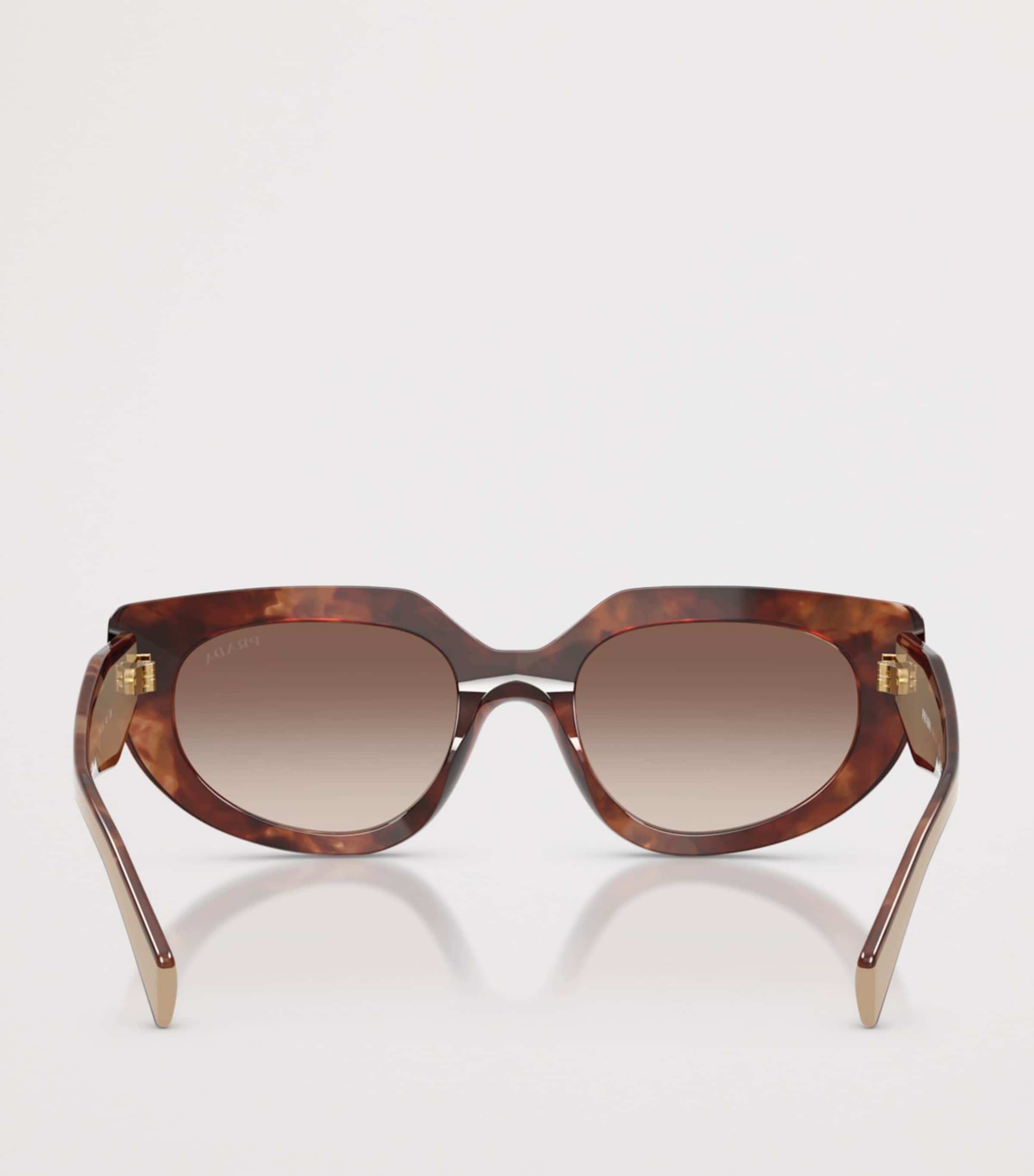 Prada PR D02S  Oval Sunglasses Brown Image 4