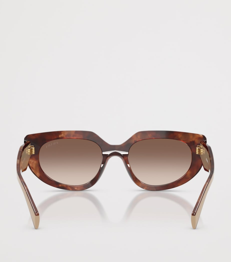 Prada PR D02S Oval Sunglasses Brown Image 4