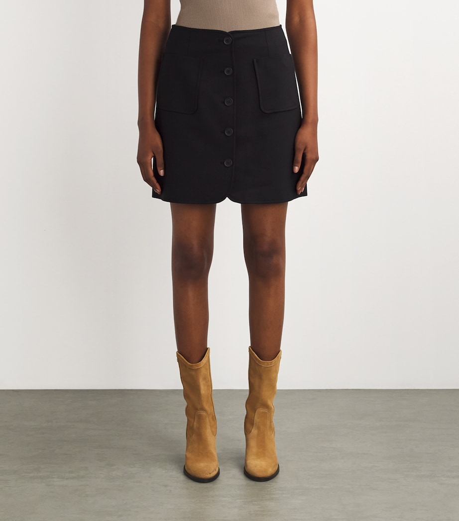 Wool-Blend Mini skirt BLACK Image 3