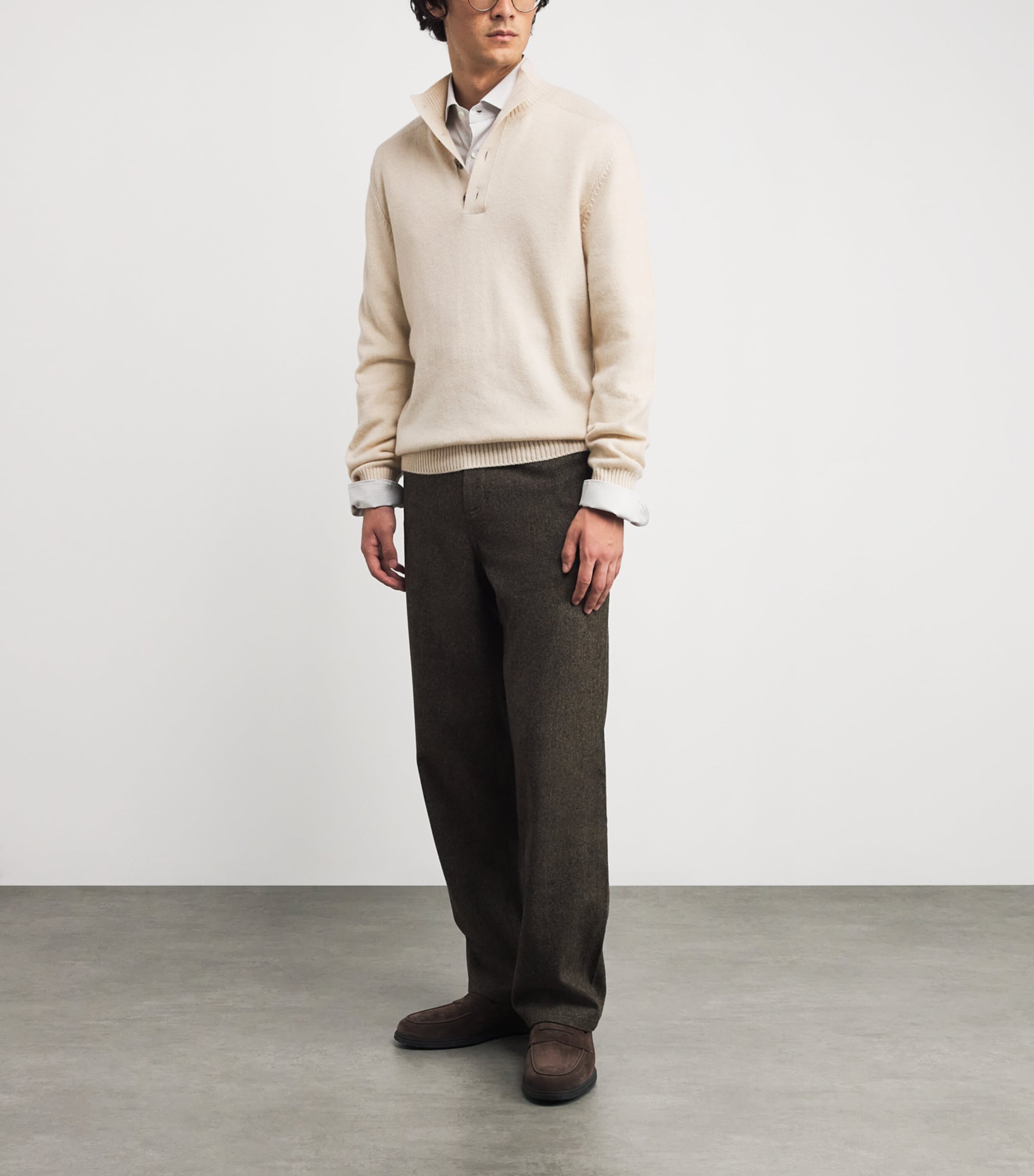 Cashmere Button-Down Sweater CANVAS Image 2