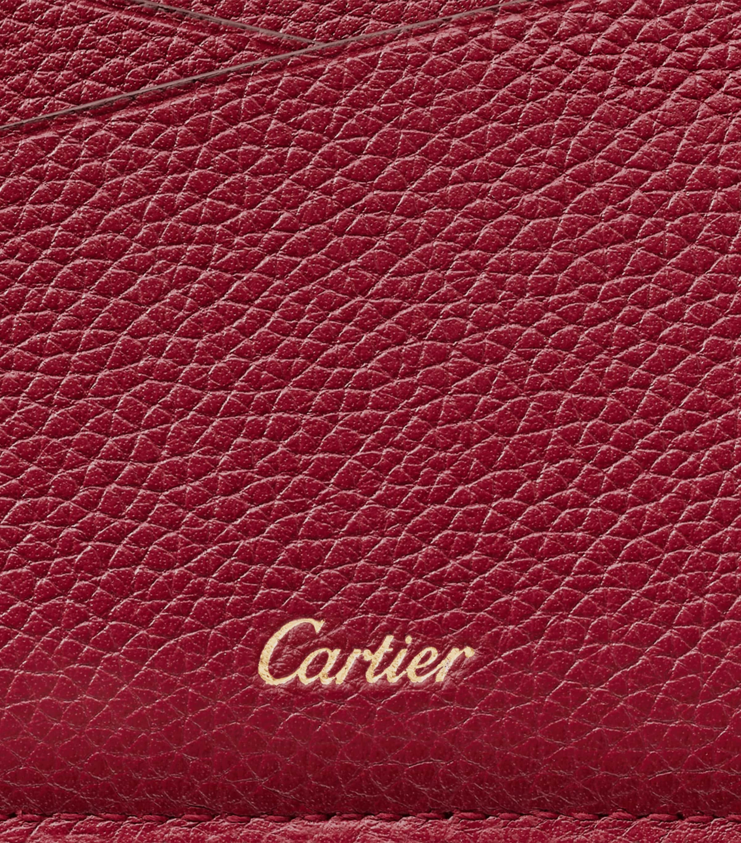 Leather Panthère de Cartier Card Holder BURGUNDY Image 4