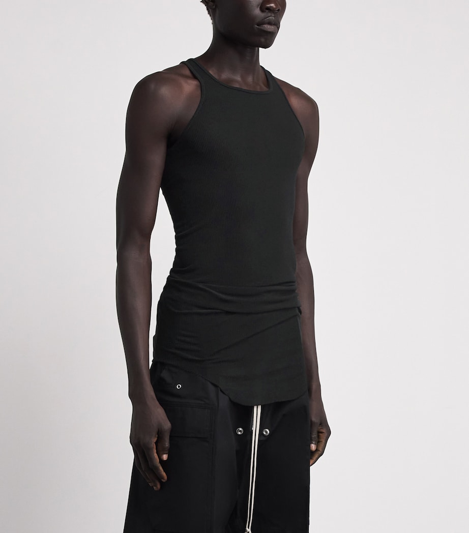 Rick Owens Mens Basic Ribbed Tank Top Black Image 4