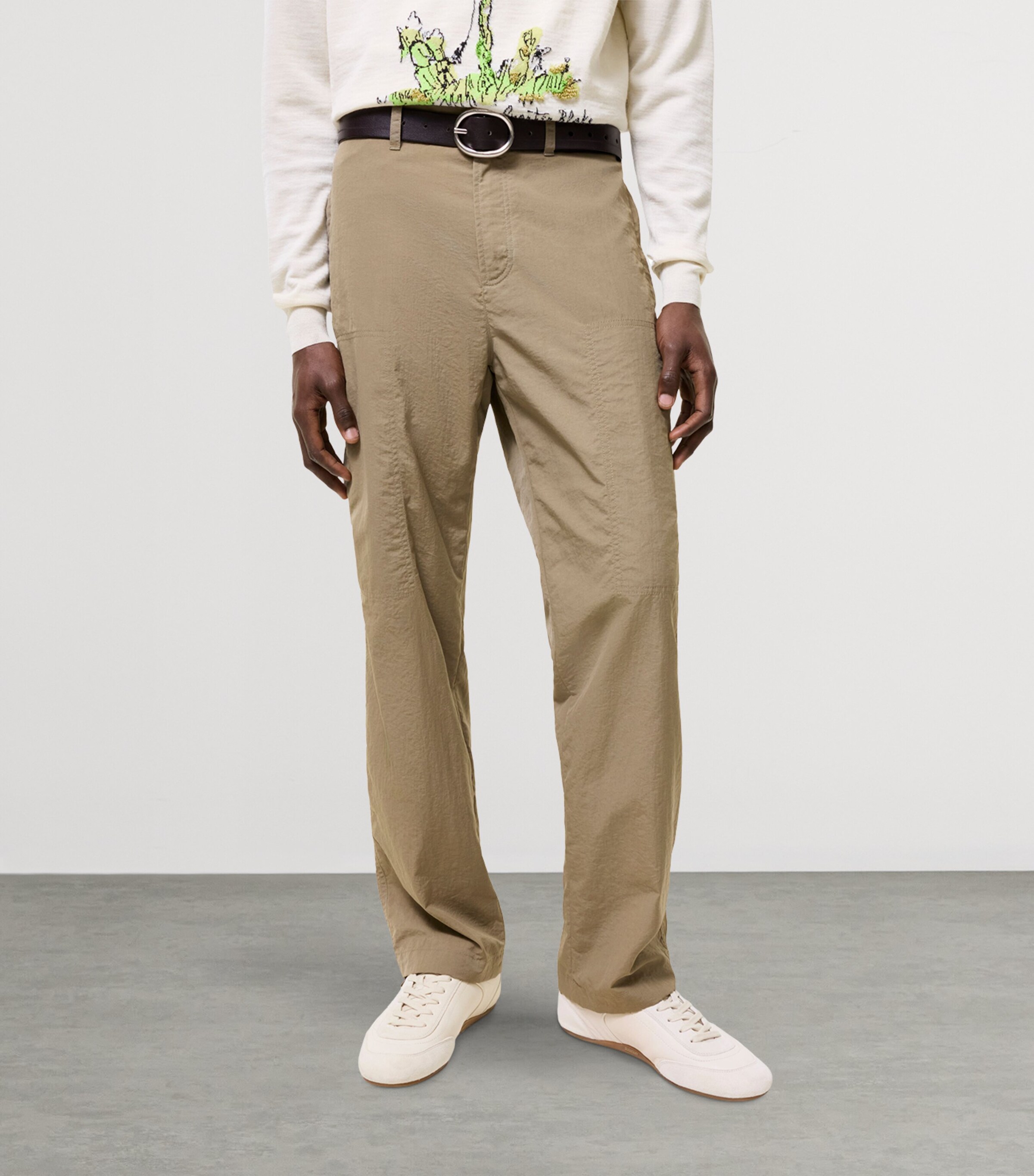 Burberry Mens Nylon Cargo Trousers Finch Brown Image 2