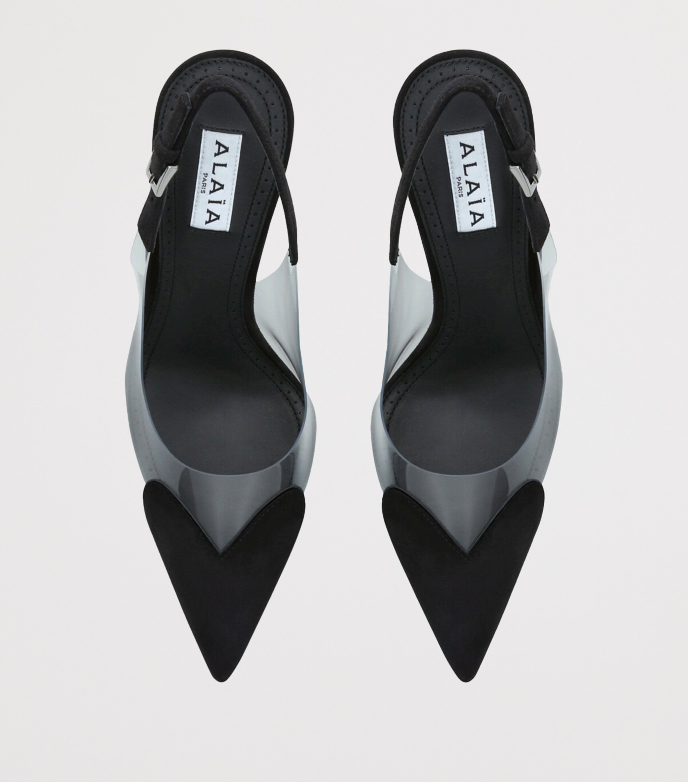 Suede Coeur Slingback Pumps 90 BLACK Image 6