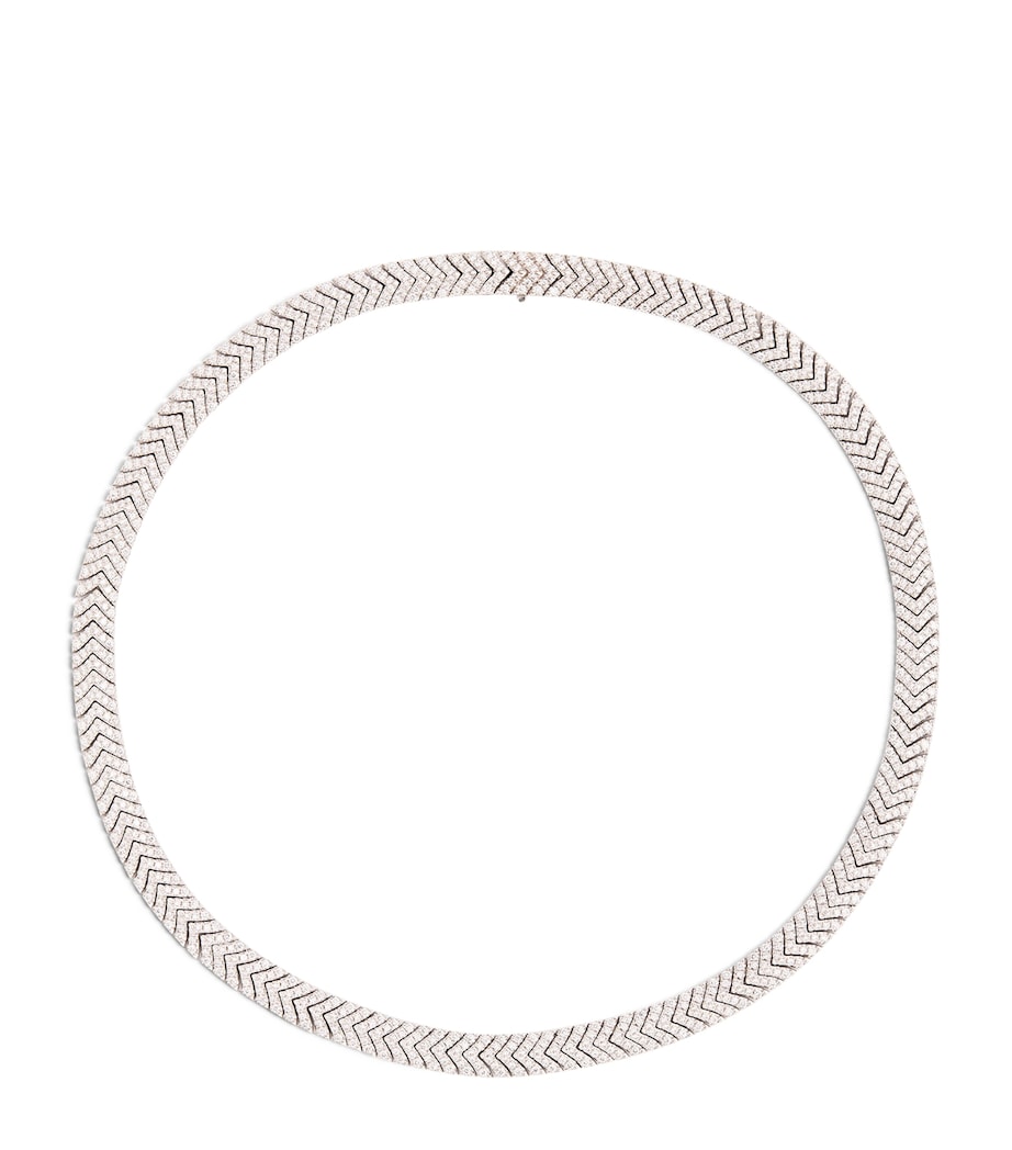 White Gold and Diamond Zipper Choker WHITE GOLD Image 1
