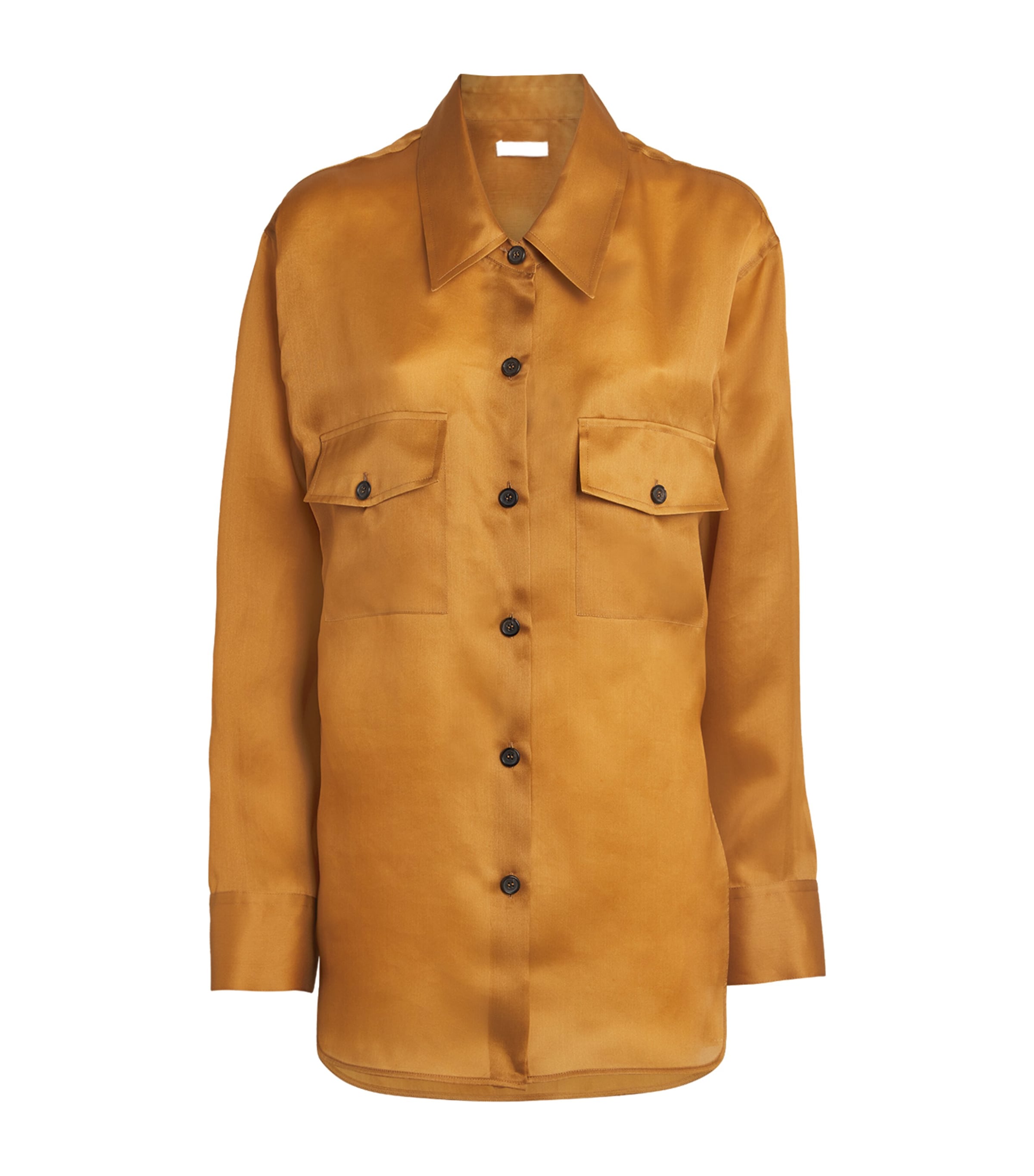 Khaite Ocher Compact Organza Matteo Shirt In Yellow