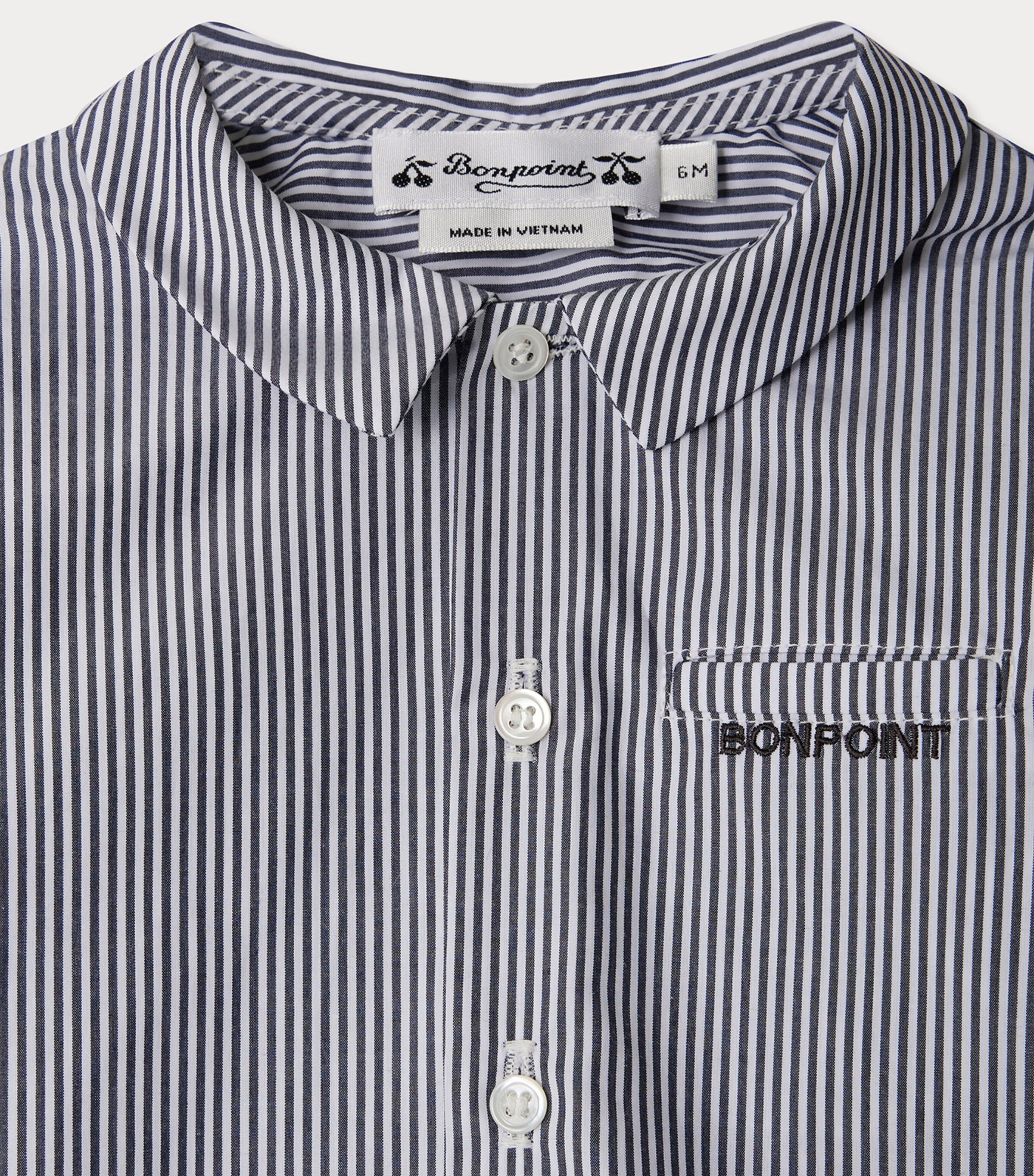 Cotton Boubou Stripe Shirt (6-36 Months) RA FAUX NOIR Image 3