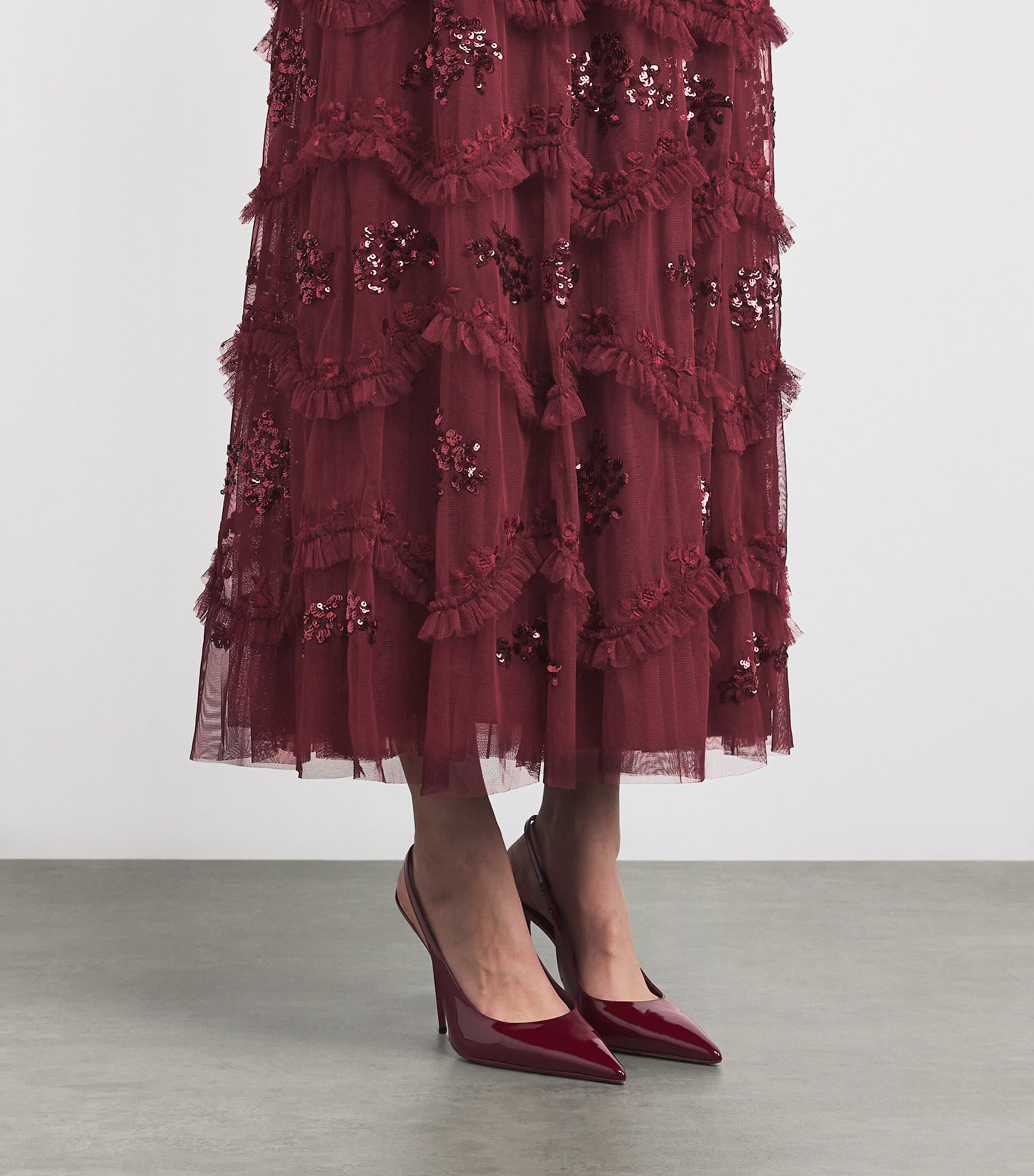 Daisy Wave Maxi Dress 77966710 CLARET Image 6