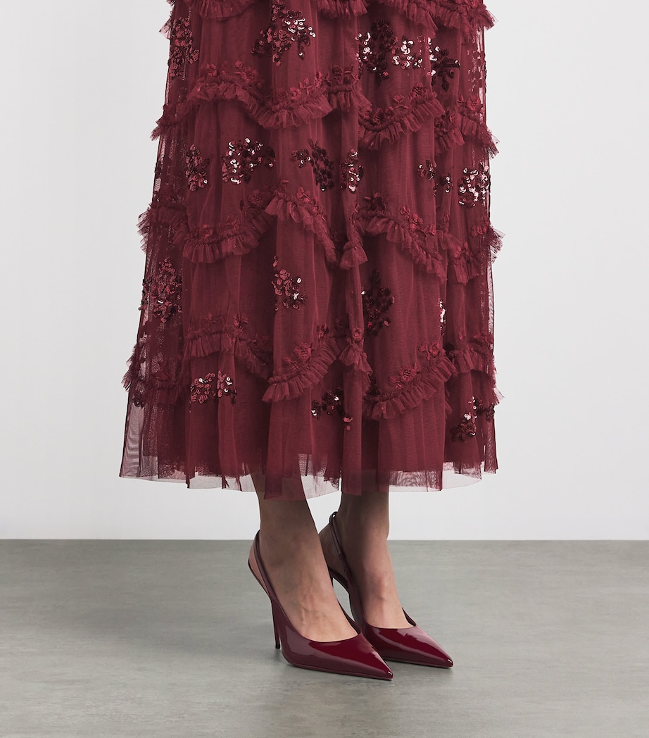 Daisy Wave Maxi Dress 77966710 CLARET Image 6