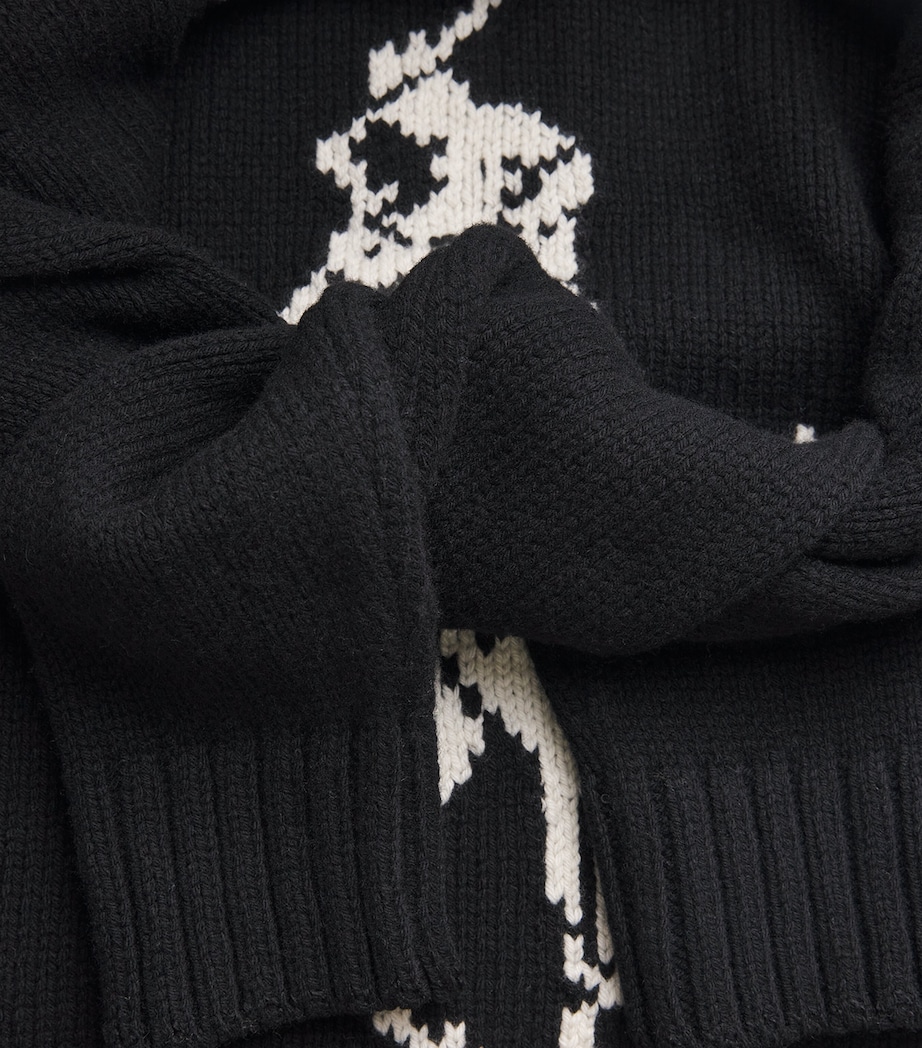 Wool Big Pony Rollneck Sweater PLO BLK/ATHNTC CRM Image 5