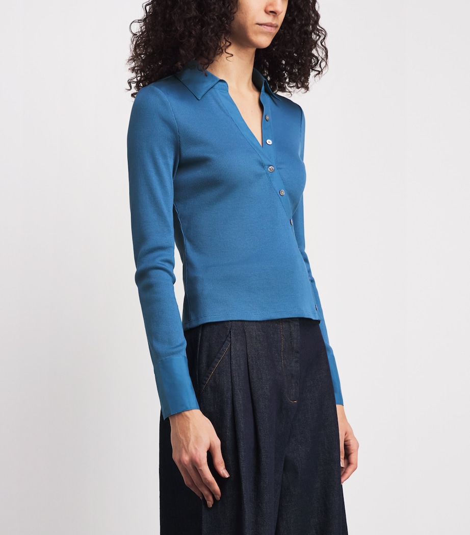 Asymmetric Button-Down Brenner Top B1365 BLUE COAST Image 4