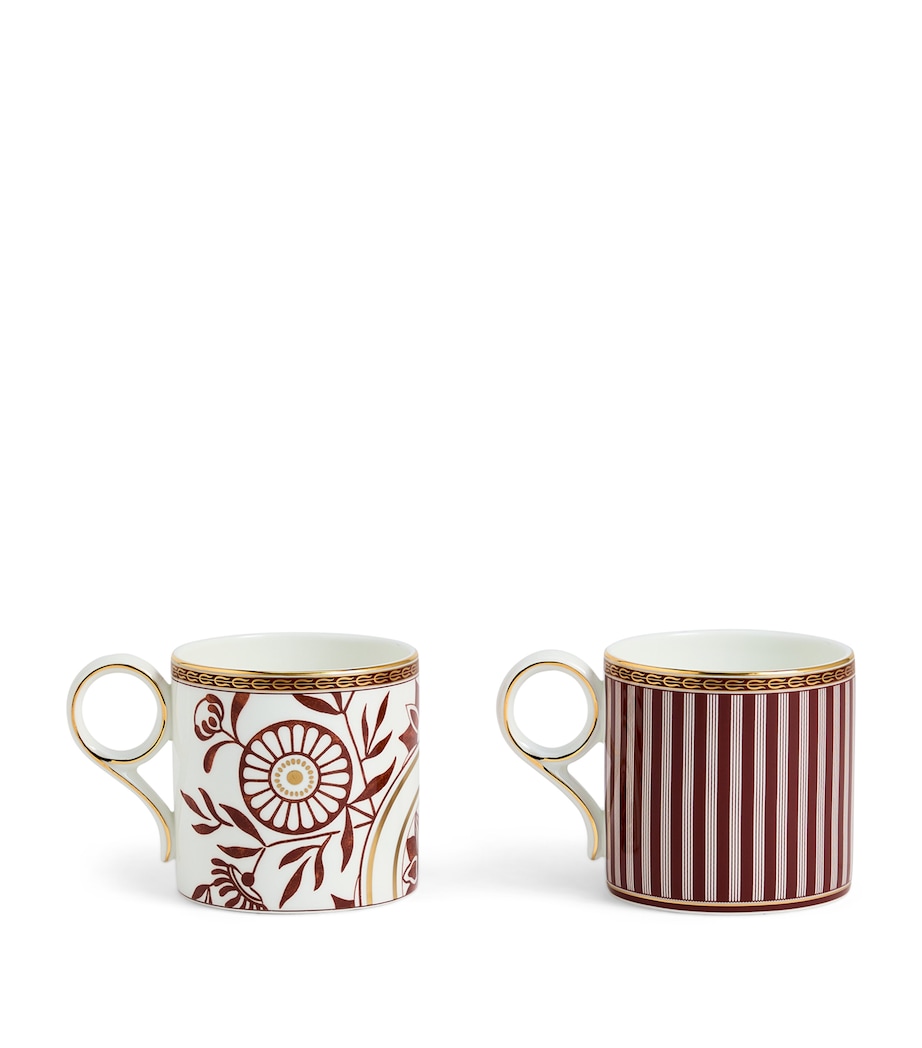 Set of 2 Bone China Red Splendour Mugs (330ml) RED Image 3