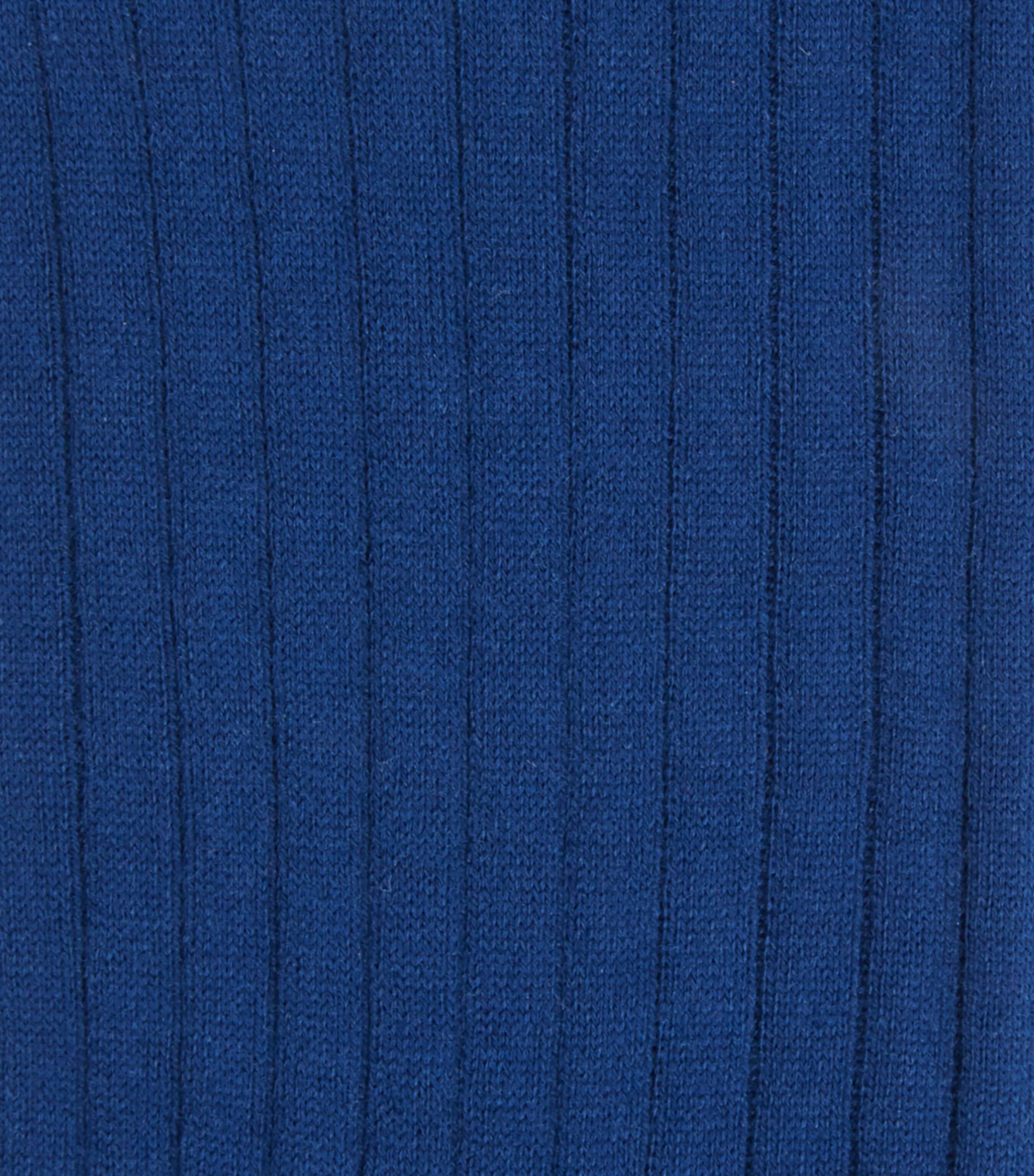 Falke Mens Egyptian Cotton Ribbed Socks Blue Image 2
